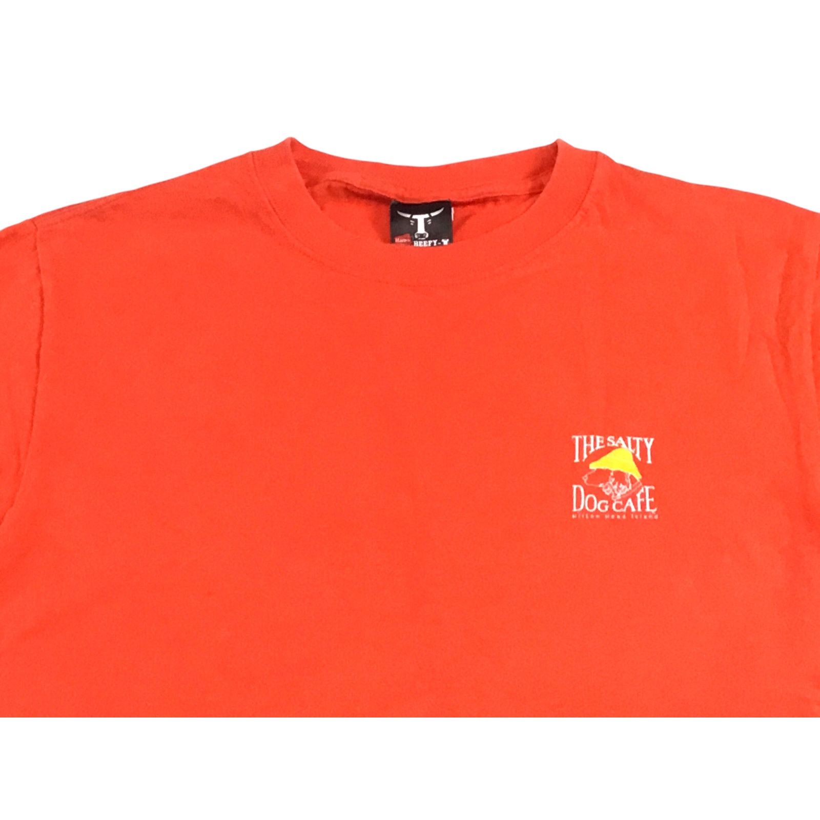 Hanes Salty Dog Cafe T-Shirt Orange Yellow Classic Dog Vtg Logo S Size S / US 4 / IT 40 - 3 Thumbnail