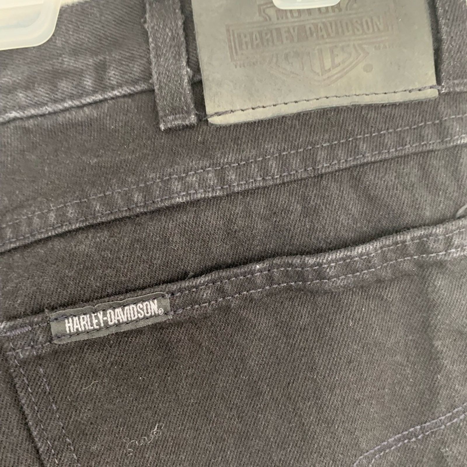 Harley Davidson EARLY 2000’S MENS BLACK HARLEY-DAVIDSON JEANS 36X32 LIKE NEW Size US 36 / EU 52 - 6 Thumbnail
