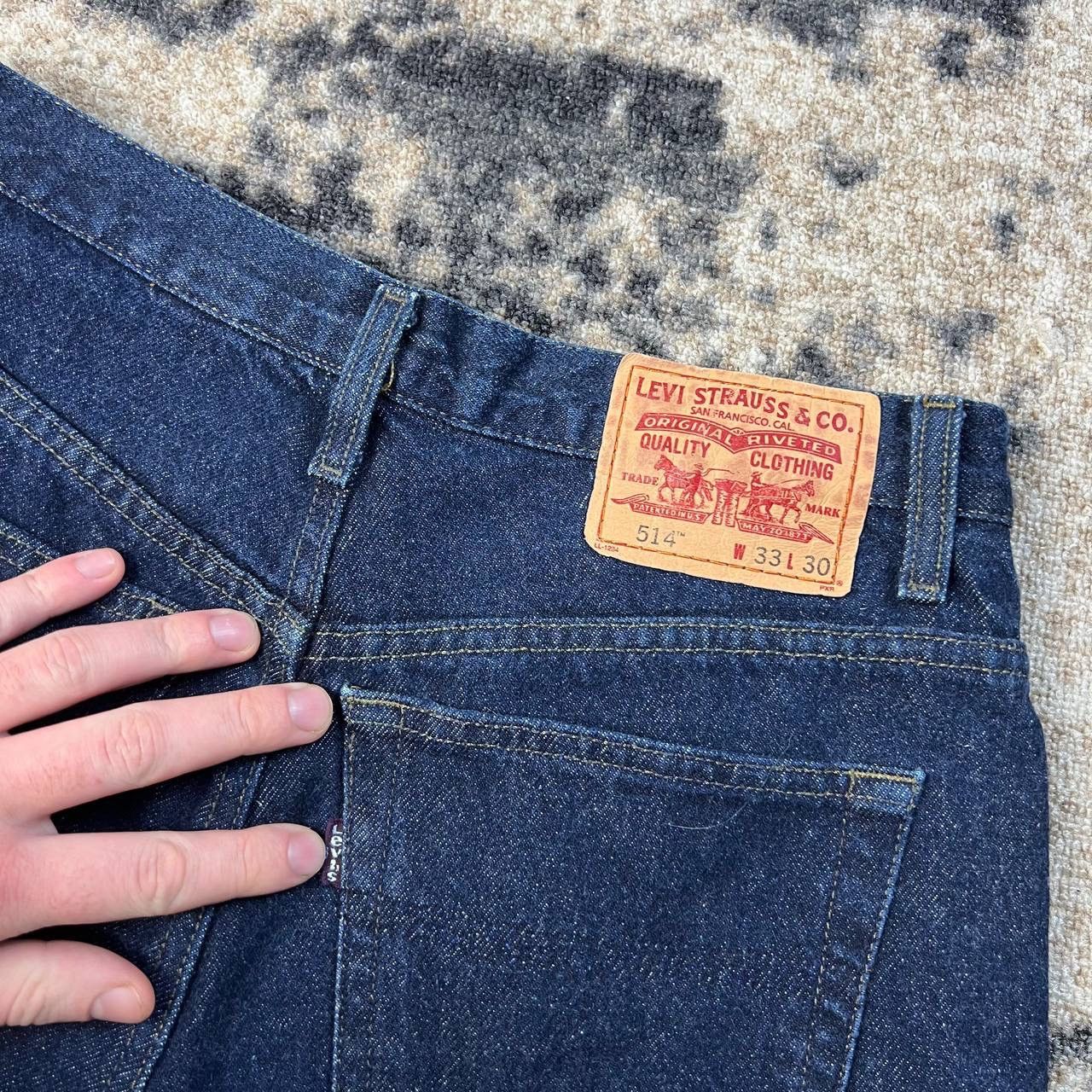 Levi's 514 Levis Vintage Y2K Navy Blue Denim Jeans Streetwear Style Size US 33 - 5 Thumbnail