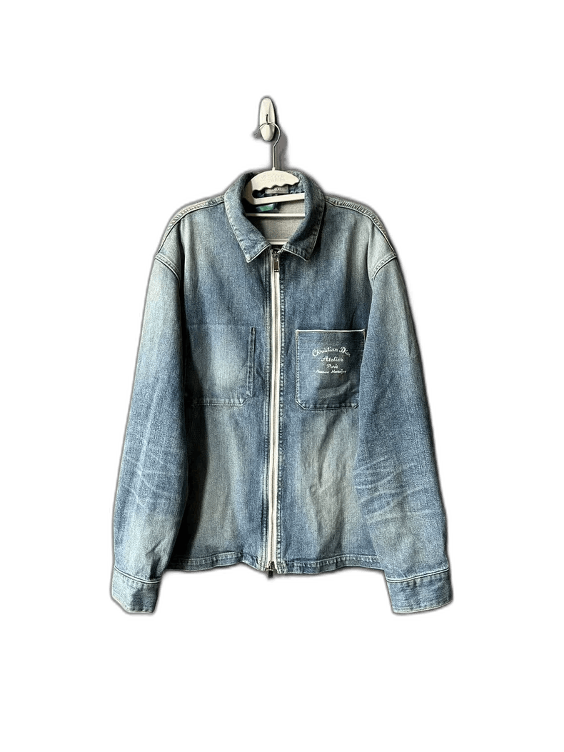 Dior Dior Embroidered Zipper Denim Jacket Size US XXL / EU 58 / 5 - 1 Thumbnail