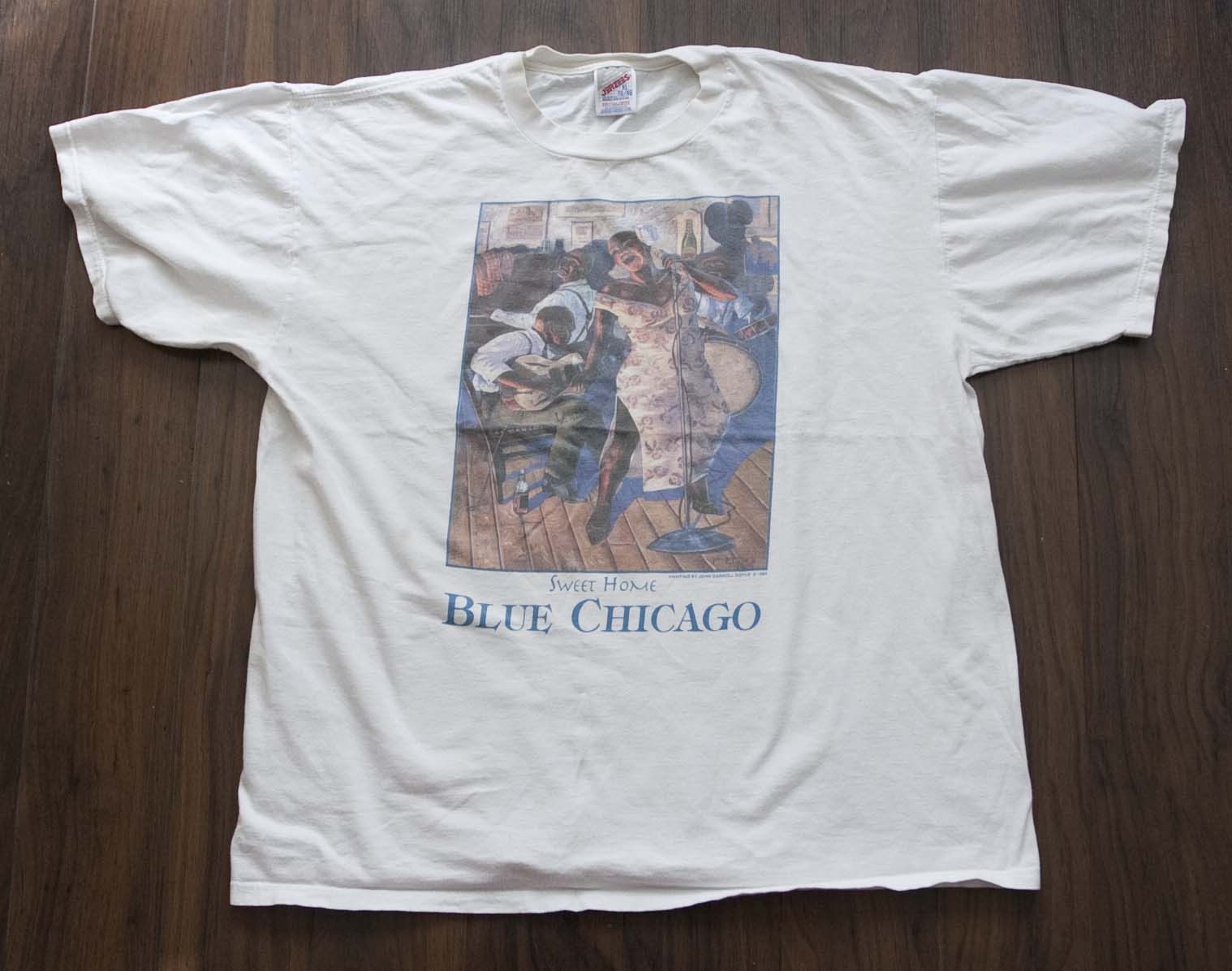 Jerzees × Vintage John Carroll Doyle Painting T Shirt Blue Chicago Size XL Size US XL / EU 56 / 4 - 1 Thumbnail