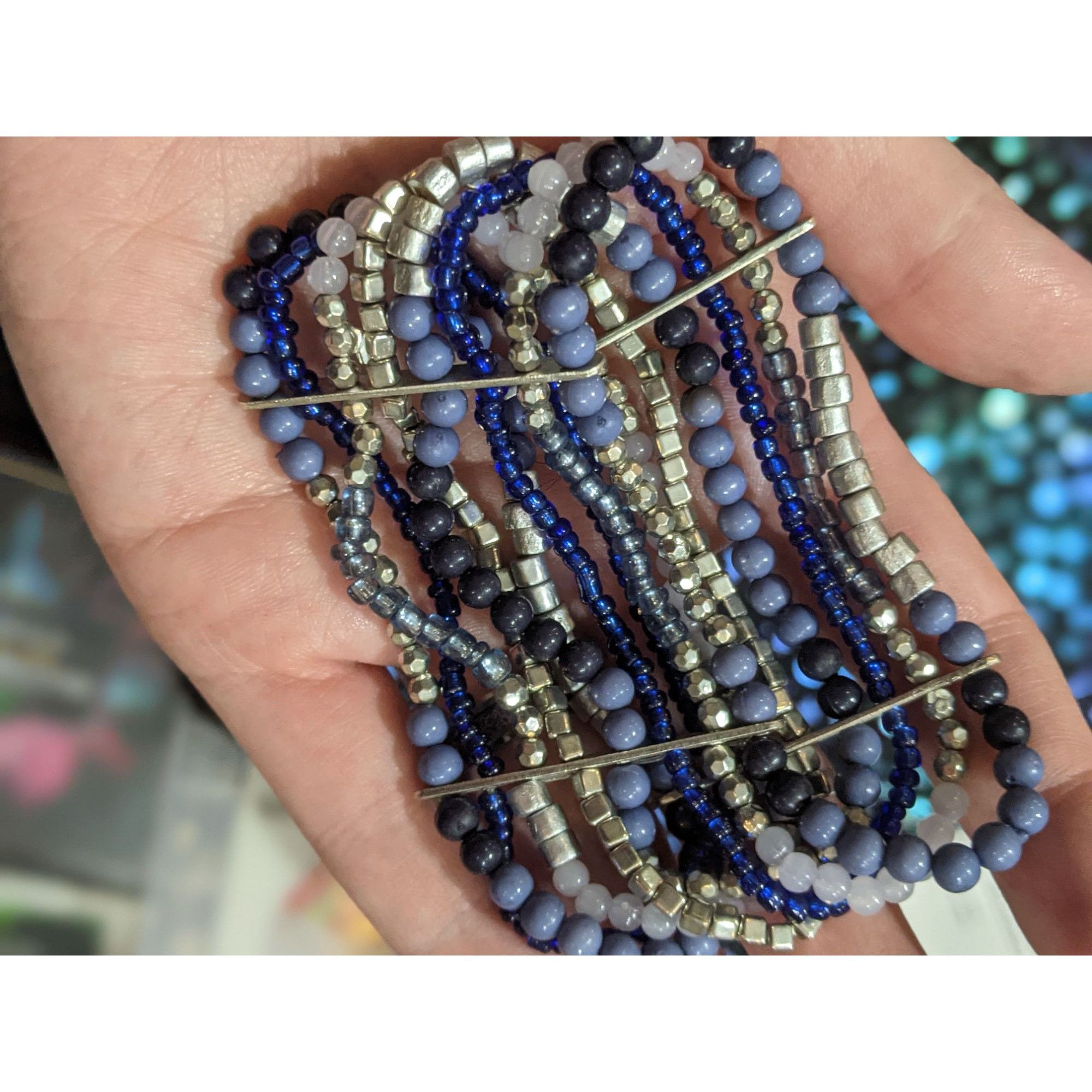 Other Blue And Silver Tone Multi Strand Bracelet Size ONE SIZE - 3 Thumbnail