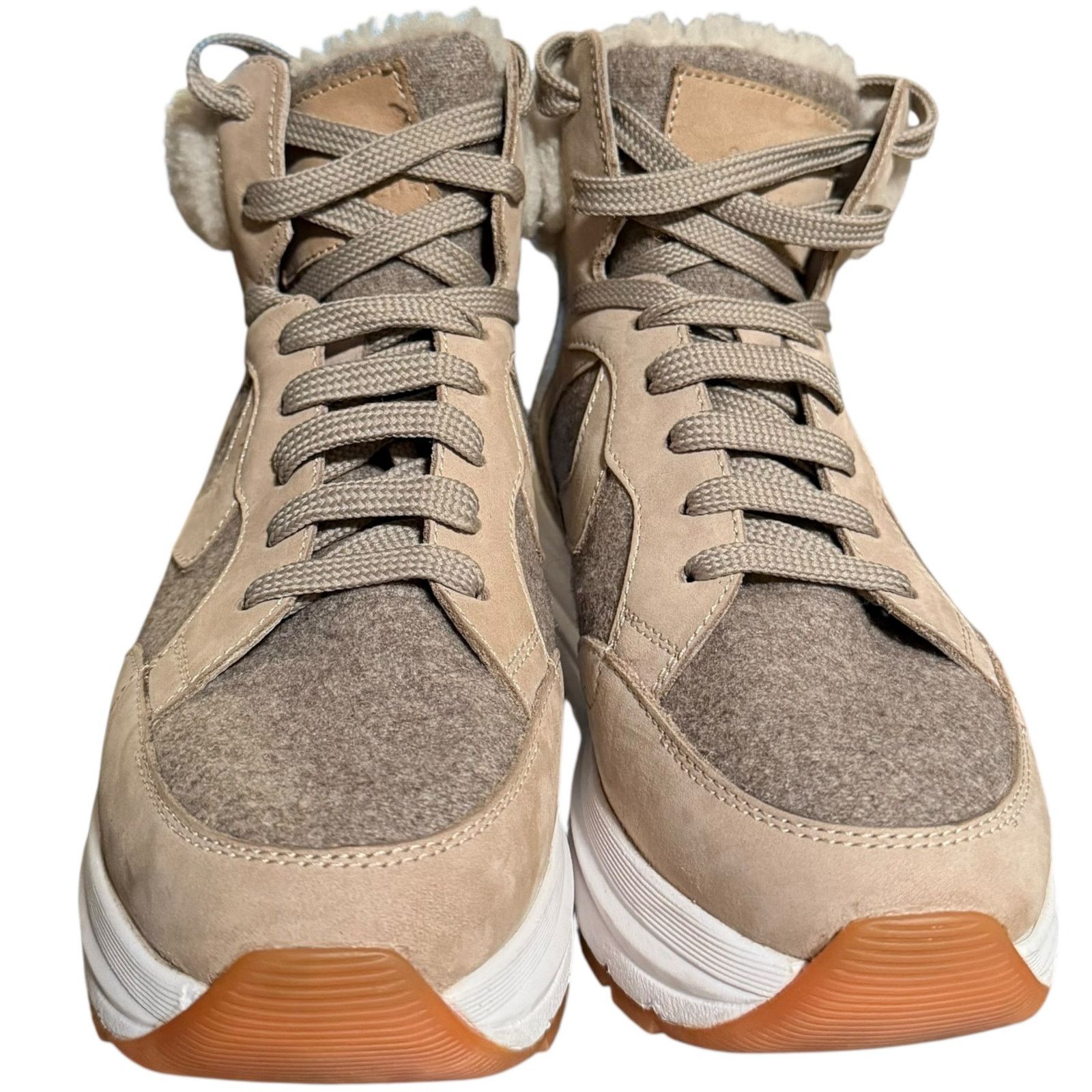 Other Voile Blanche Maran High Top Shearling Sneaker Beige Size 36 Size US 5.5 / IT 35.5 - 9 Thumbnail