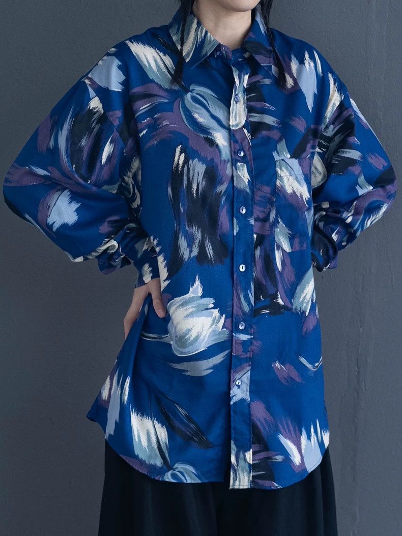 Kenzo KENZO Vintage blue tulip shirt for men Size US L / EU 52-54 / 3 - 3 Thumbnail