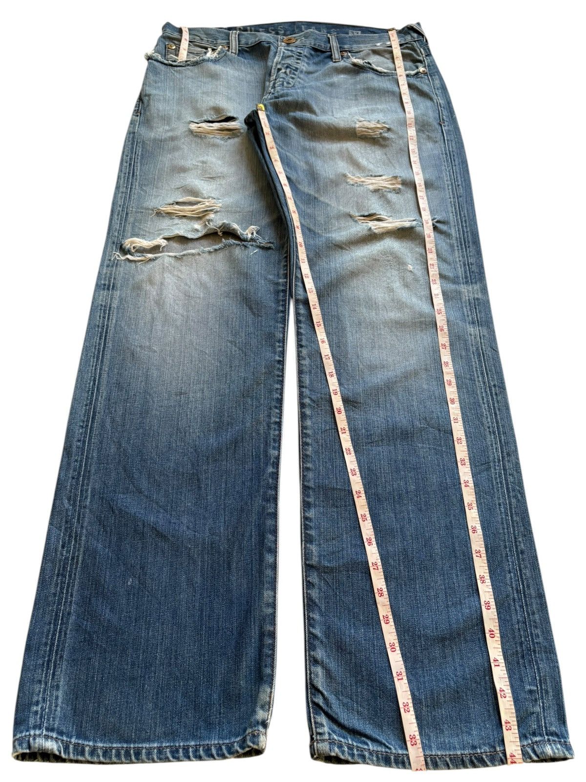 Guess Vintage Guess Faded Wash Distressed Ripped Baggy Jeans Size US 35 - 12 Thumbnail