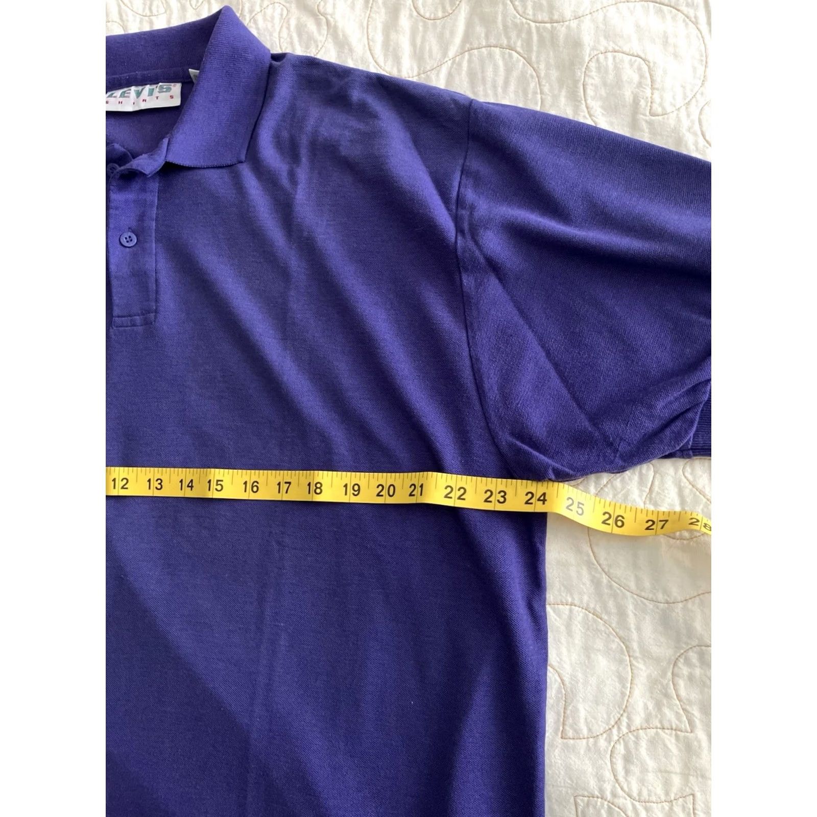 Levi's VINTAGE Levi’s Shirt Polo Men XL Purple 80s Golf Preppy Retro Shirt Mens X-Large Long Taken Sizing? Size US XL / EU 56 / 4 - 5 Thumbnail