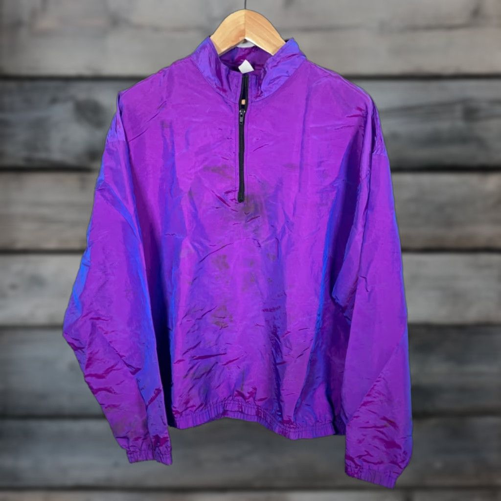 Vintage Vintage Yes Surf Style 90s Iridescent Purple 1/4 Zip Windbreaker Jacket Adult One Size 2XL Regular Men Size US M / EU 48-50 / 2 - 1 Thumbnail