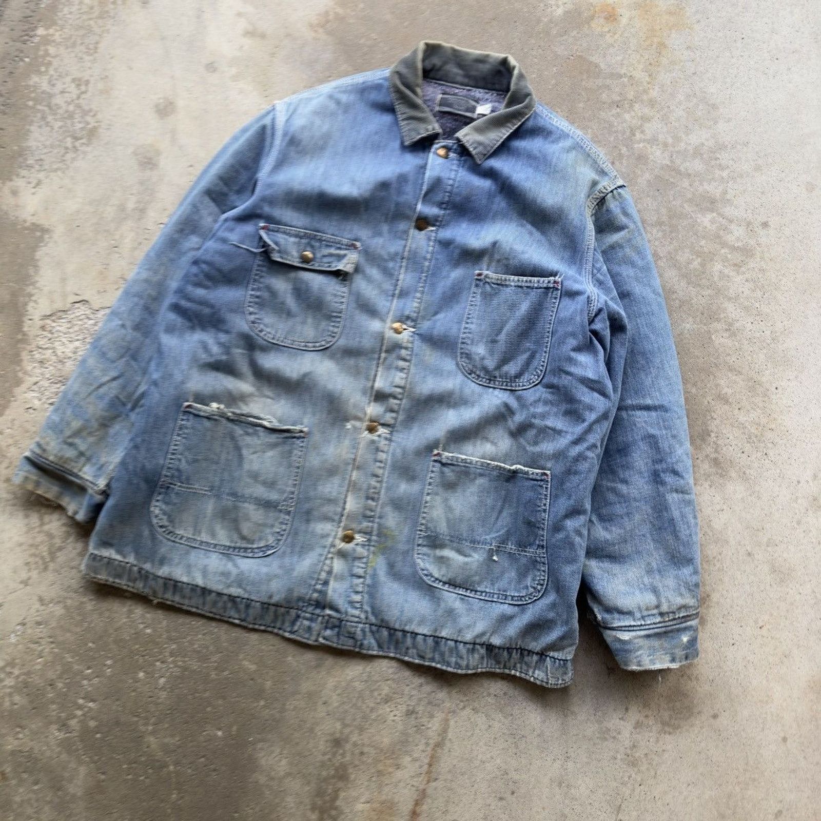 Vintage Thrashed Faded Distressed Sears Chore Coat ERD Grunge RRL Size US XL / EU 56 / 4 - 3 Thumbnail