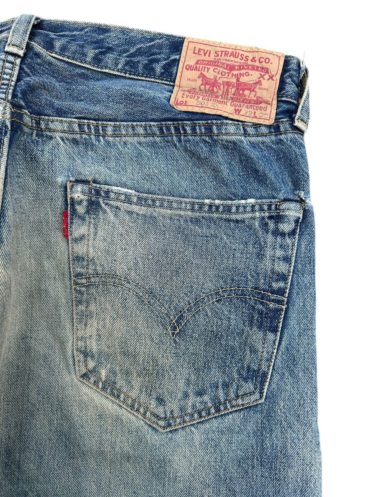 Kapital Levis Big E 501XX Selvedge Distressed Denim Jeans Size US 34 / EU 50 - 4 Thumbnail