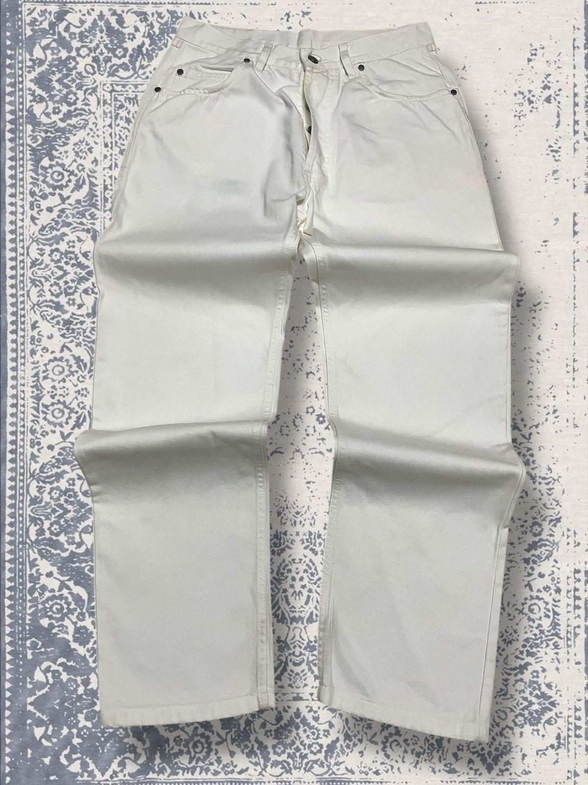 Celine Vintage Og 1990s Designer Celine Paris Baggy White Denim Size US 28 / EU 44 - 1 Thumbnail