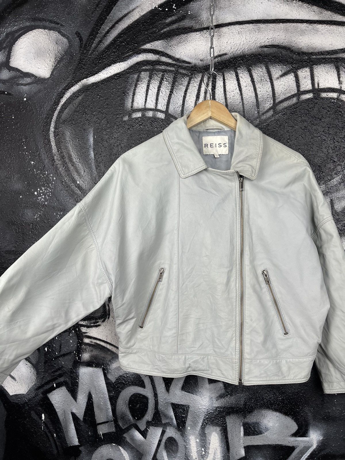 Reiss Reiss Lamb Leather Asymmetrical Jacket Women’s Size Medium Size M / US 6-8 / IT 42-44 - 5 Thumbnail