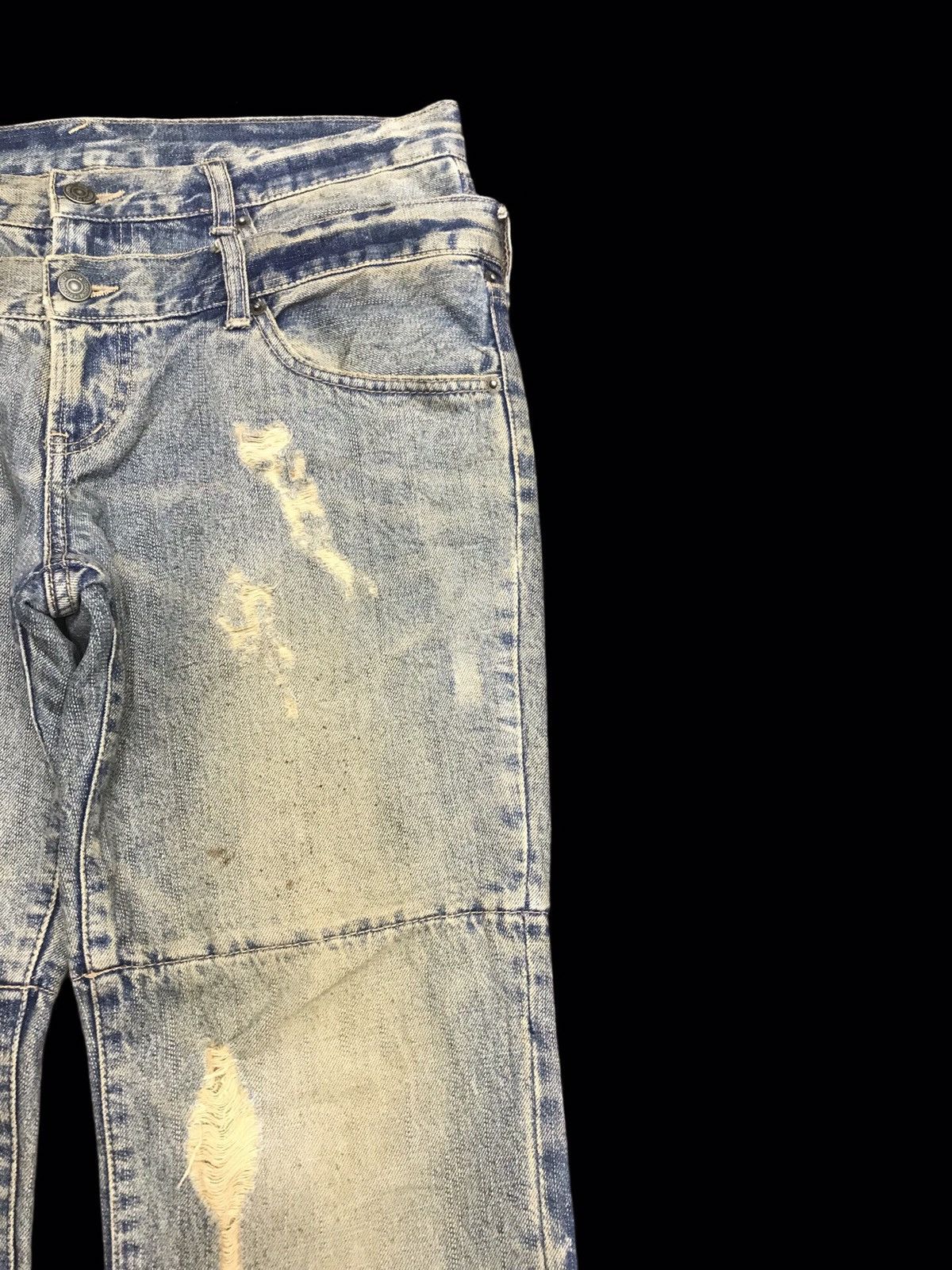 PPFM 💥DOUBLE WAIST💥Archival PPFM Distressed Patchwork Denim F86 Size US 33 - 4 Thumbnail