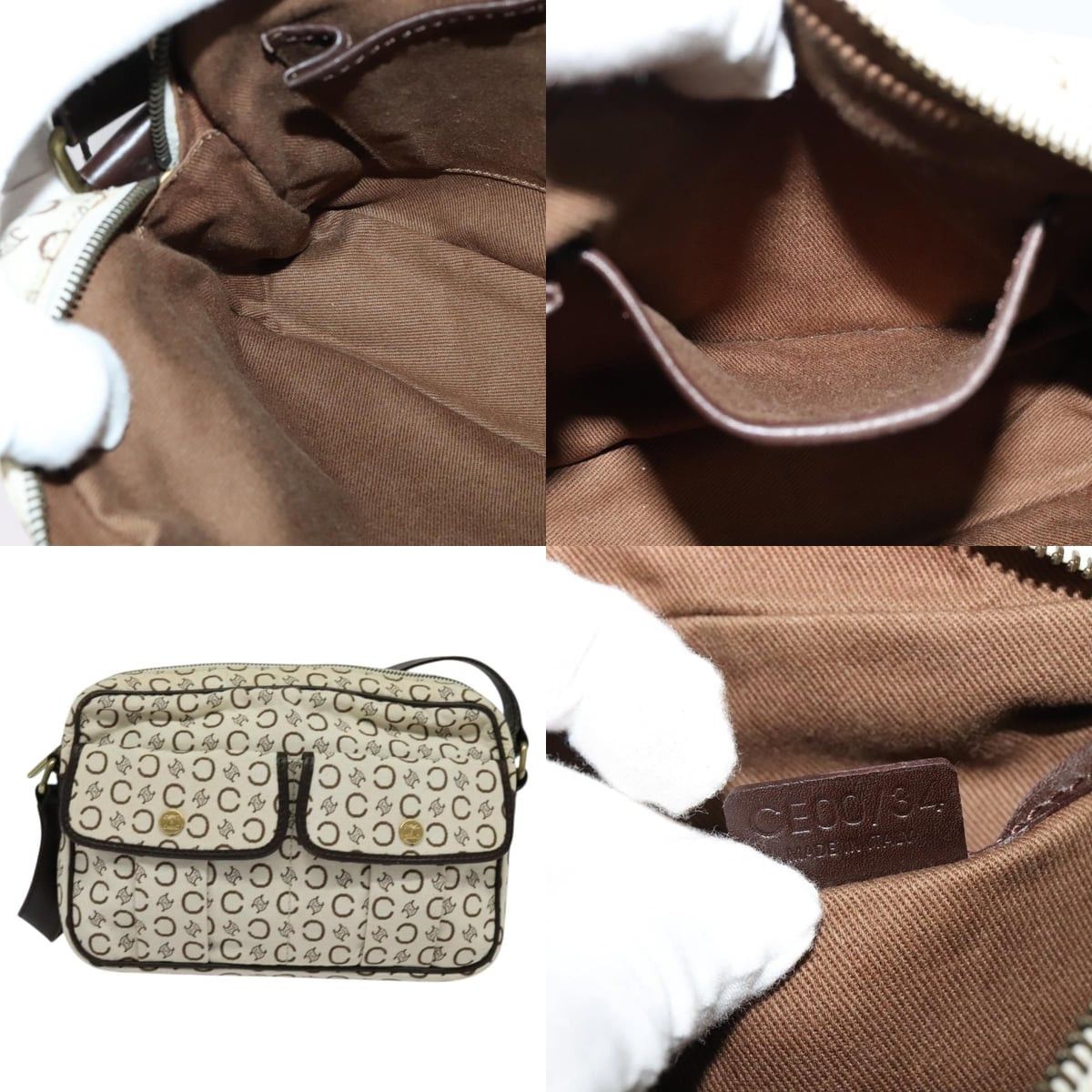 Celine CELINE C Macadam Canvas Shoulder Bag White Size ONE SIZE - 10 Thumbnail