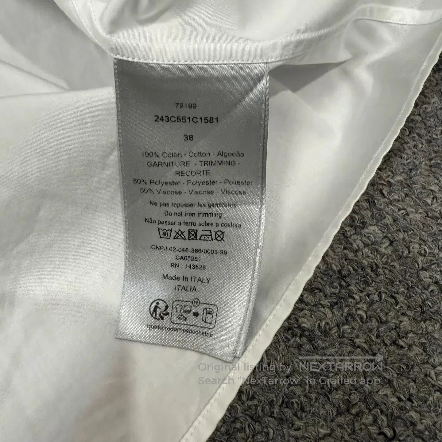 Dior White Long Sleeve Button-Up Shirt. Size US S / EU 44-46 / 1 - 4 Thumbnail