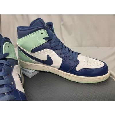 Nike Nike Air Jordan 1 Mid Blue Mint Mystic Navy White 554724-413 Size US 11.5 / EU 44-45 - 2 Thumbnail