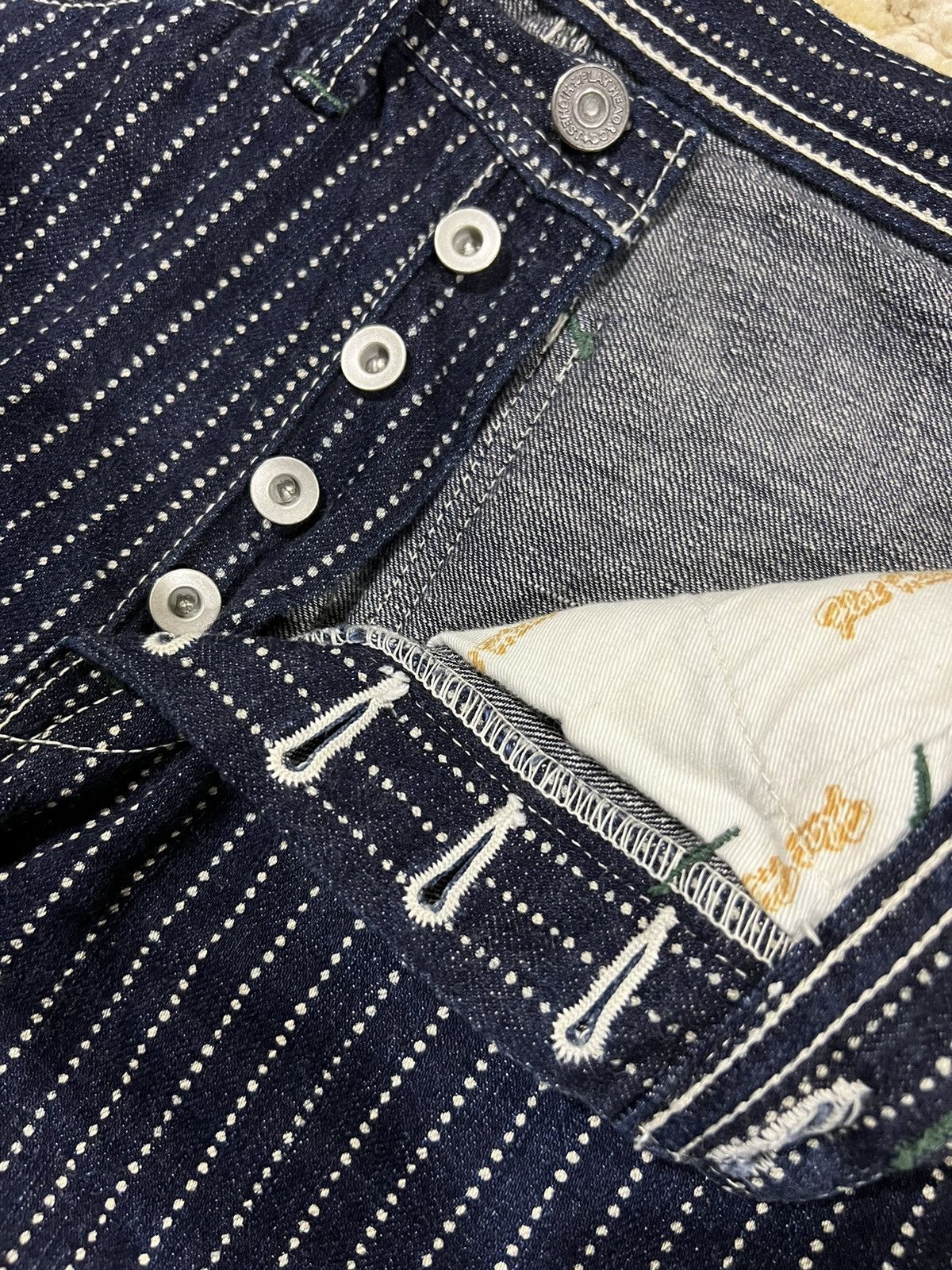 Loopwheeler The Flat Head Indigo Wabash Railroad Striped Painter Denim Size US 29 - 6 Thumbnail