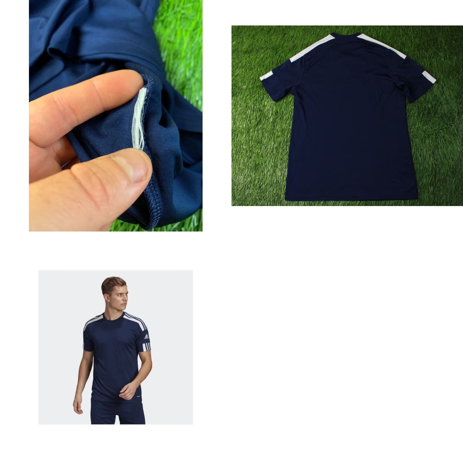 Adidas ADIDAS PERFORMANCE SQUADRA FOOTBALL SHIRT JERSEY L Navy Blue and White Mens Regular Adult Large Size US L / EU 52-54 / 3 - 8 Thumbnail