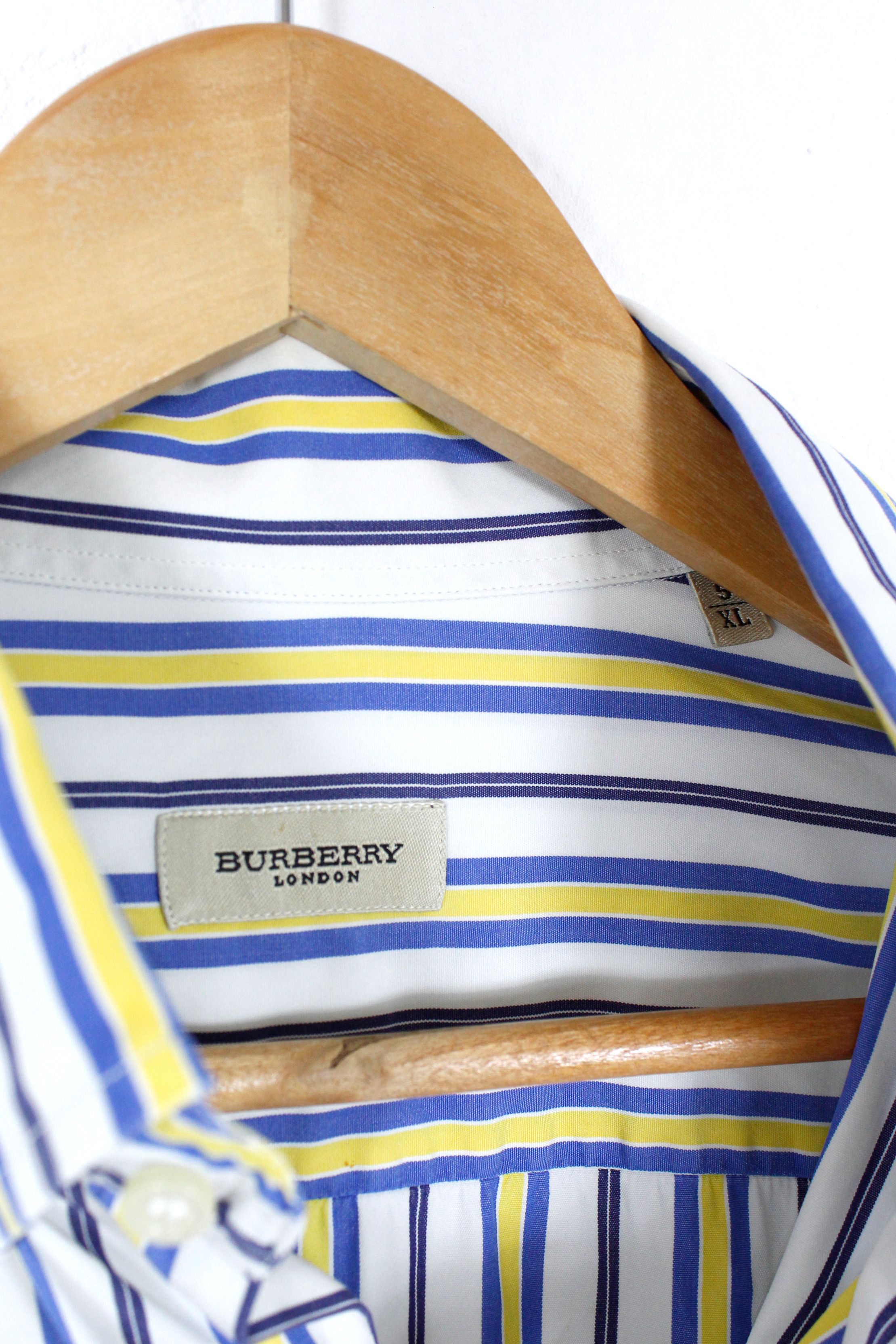 Burberry × Vintage Vintage Burberry Knight Logo Striped Sleeve Shirt XL Size US XL / EU 56 / 4 - 4 Thumbnail