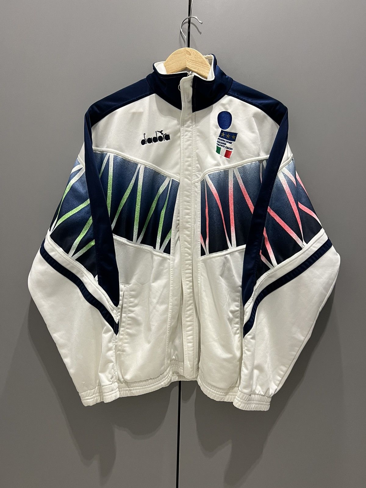 Diadora 90s 1994 Vintage Diadora Italy Team Zip Up Track Jacket Size US L / EU 52-54 / 3 - 1 Thumbnail