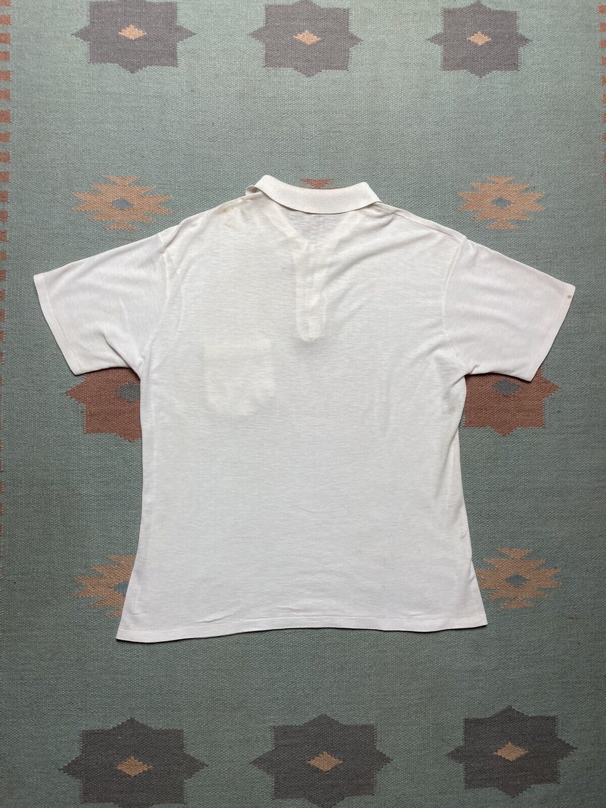 Vintage VTG 70s polo shirt blank white soft thin worn adult large Size US L / EU 52-54 / 3 - 8 Thumbnail