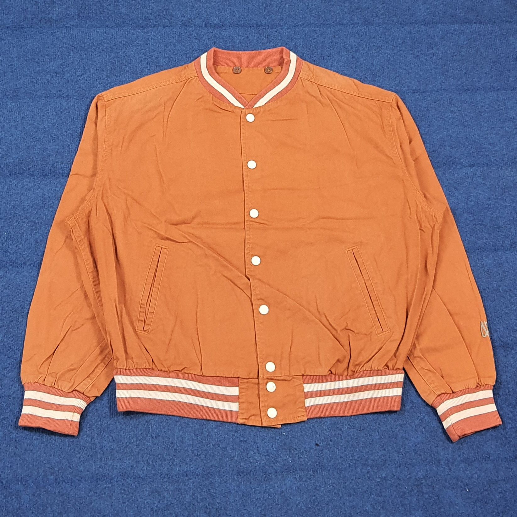 45rpm Rare 45RPM Studio Japan Varsity Orange Bomber Jacket C288N8 Size US L / EU 52-54 / 3 - 4 Thumbnail