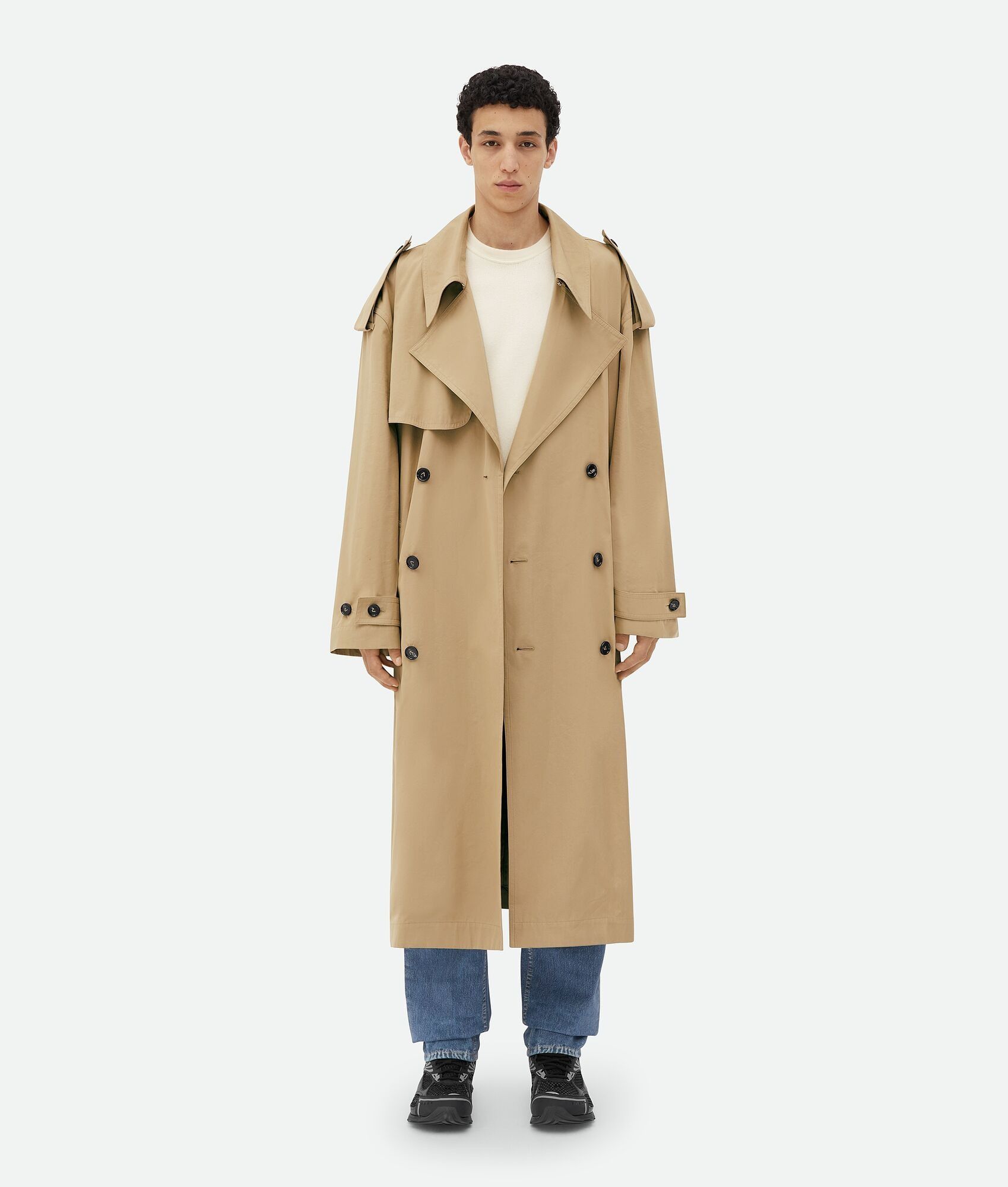 Bottega Veneta o1w1db10525 Cotton Trench Coat in Sand Size US M / EU 48-50 / 2 - 4 Thumbnail