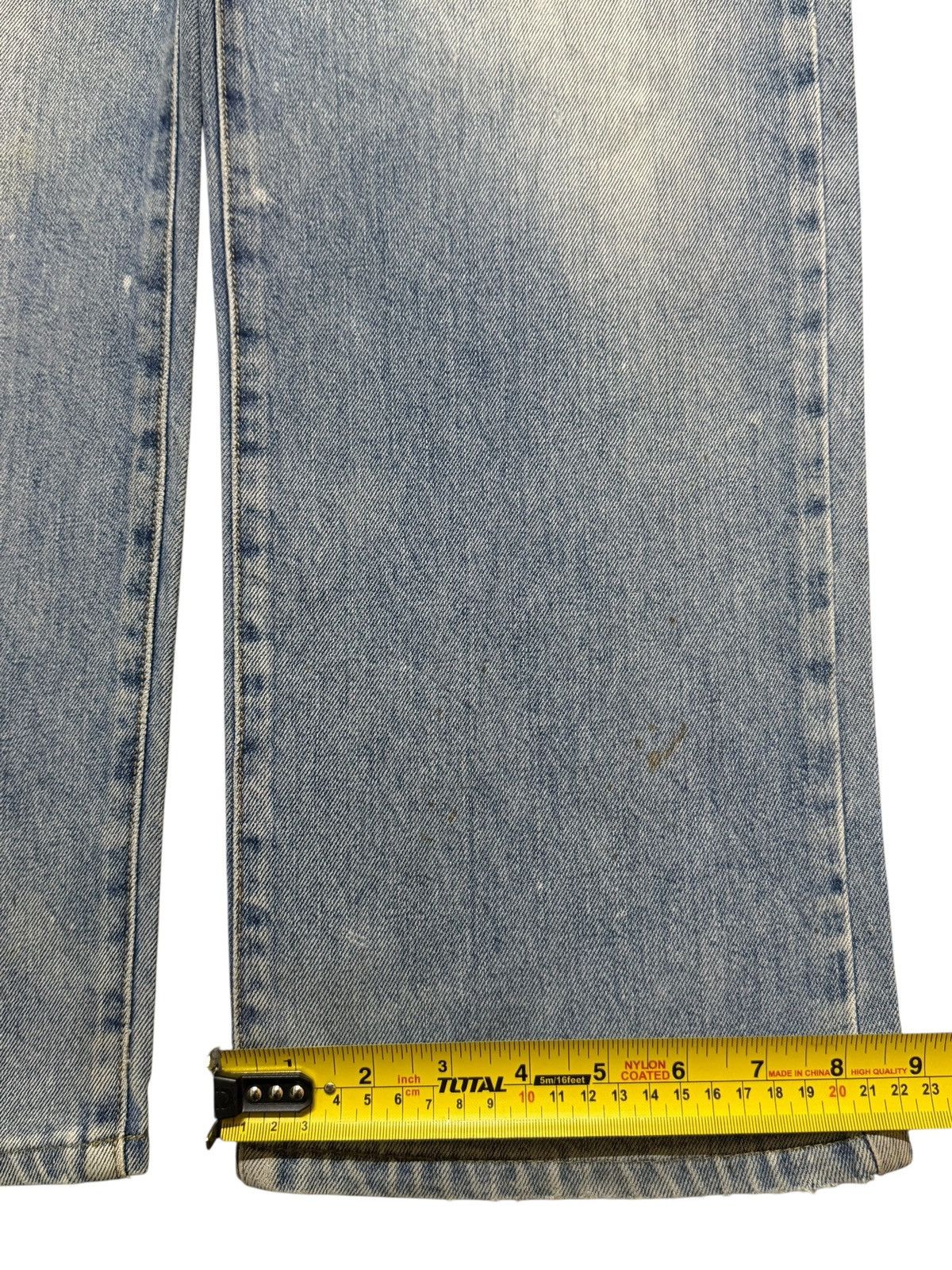 Wrangler Vintage 90s Wrangler Blue Faded Wash Distressed Wide Leg Size US 32 / EU 48 - 13 Thumbnail