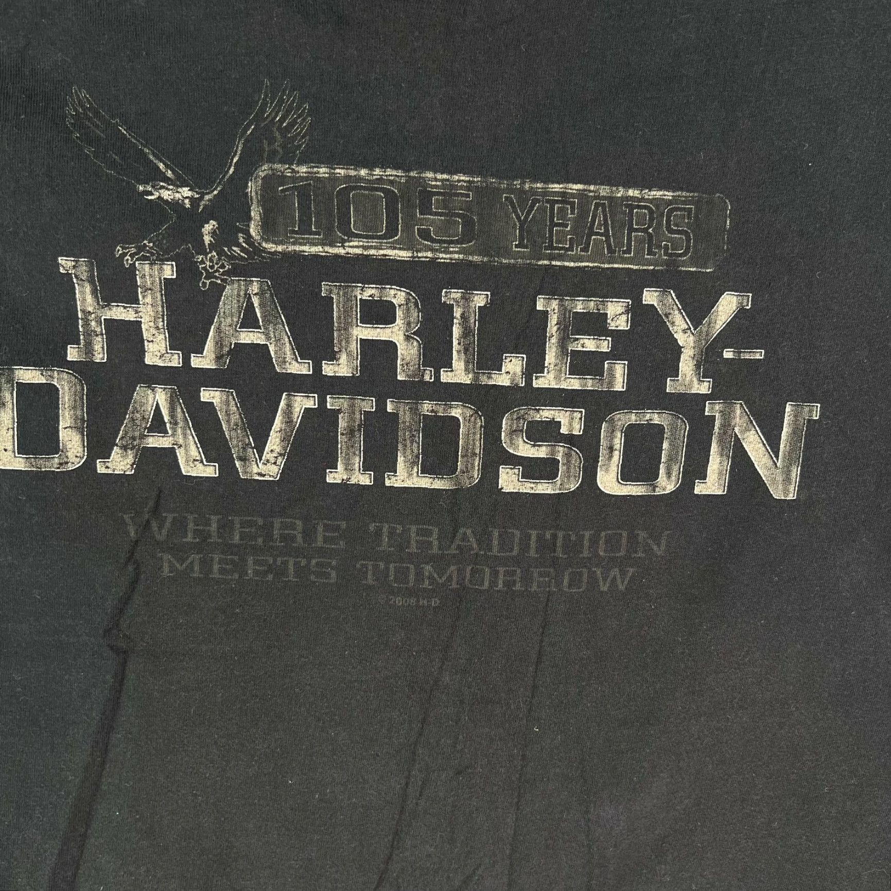 Harley Davidson Harley-Davidson 105 Years Motorcycle Graphic T-Shirt Mens XL Black 2008 Birmingham AL Size US XL / EU 56 / 4 - 2 Thumbnail