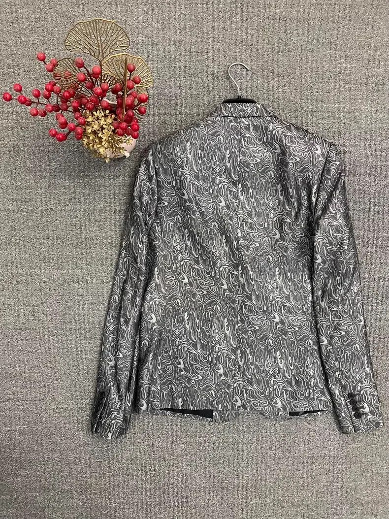 Saint Laurent Paris Saint Laurent Paris Water Ripple Silver Thread Silk Suit Size US S / EU 44-46 / 1 - 6 Thumbnail
