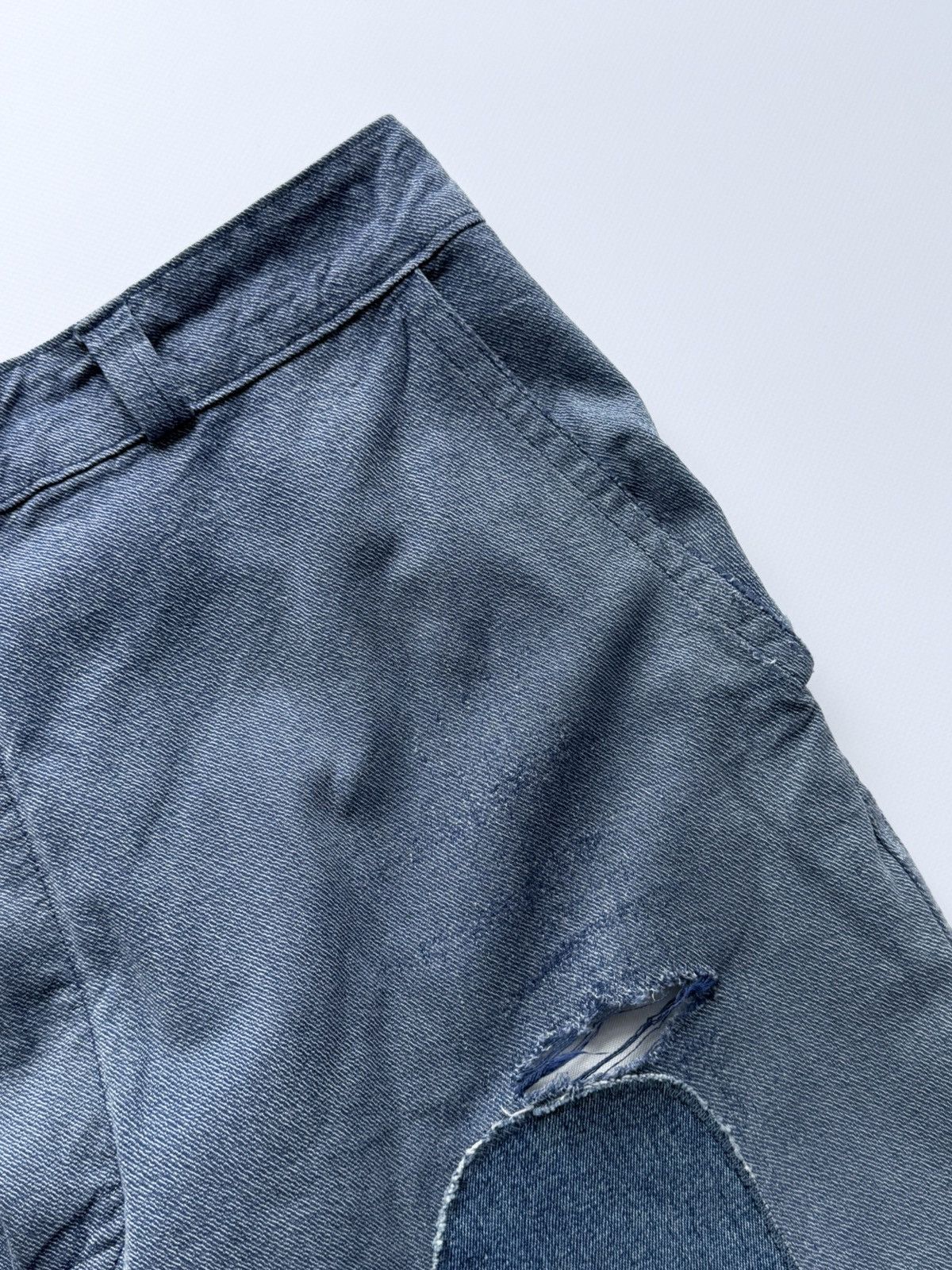 Vetra Vintage 80s French Denim Patchwork Distressed Work Pants Size US 36 / EU 52 - 5 Thumbnail