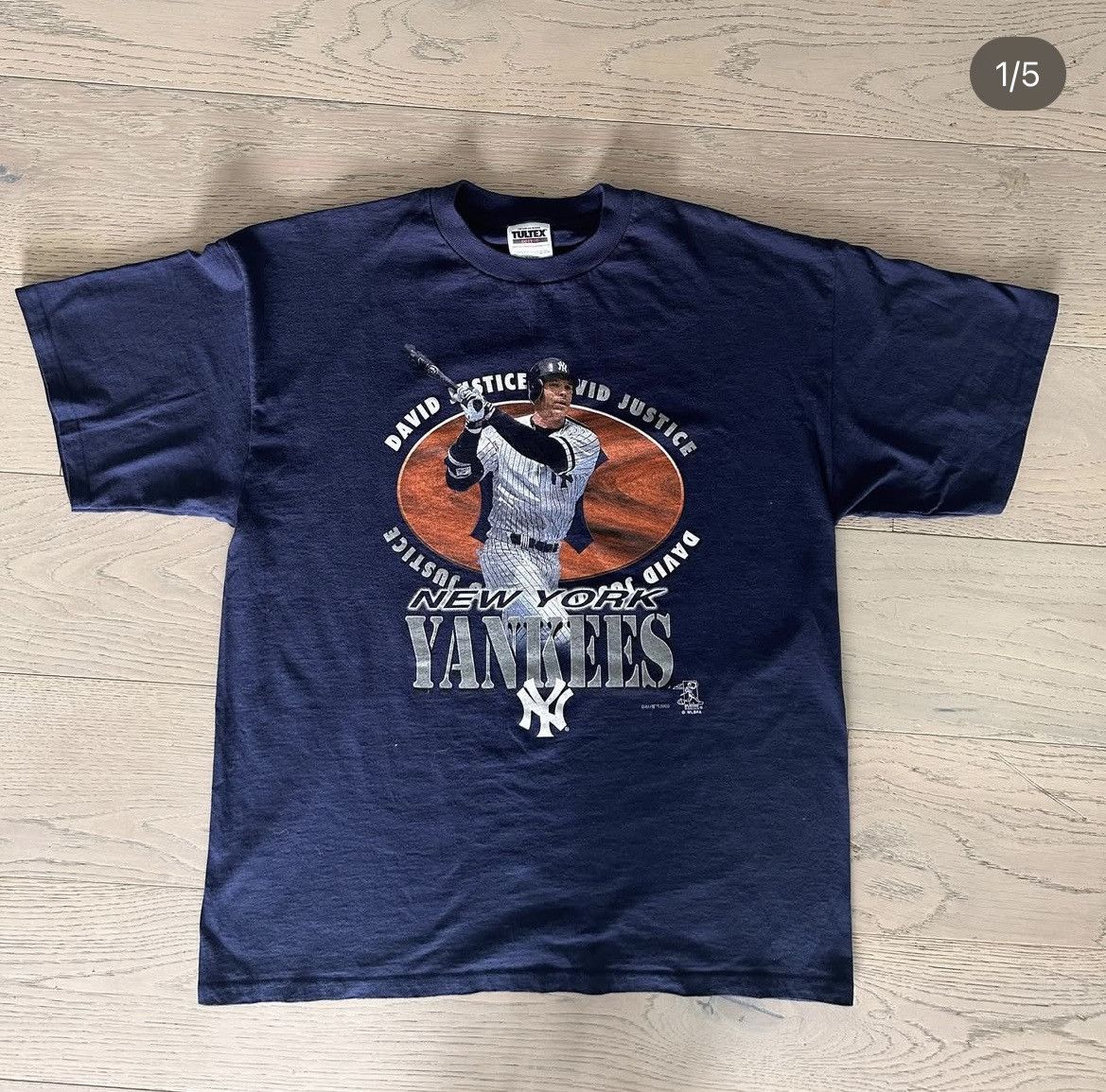 Tultex 2000 David Justice New York Yankees MLB graphic tee Size US XL / EU 56 / 4 - 1 Thumbnail