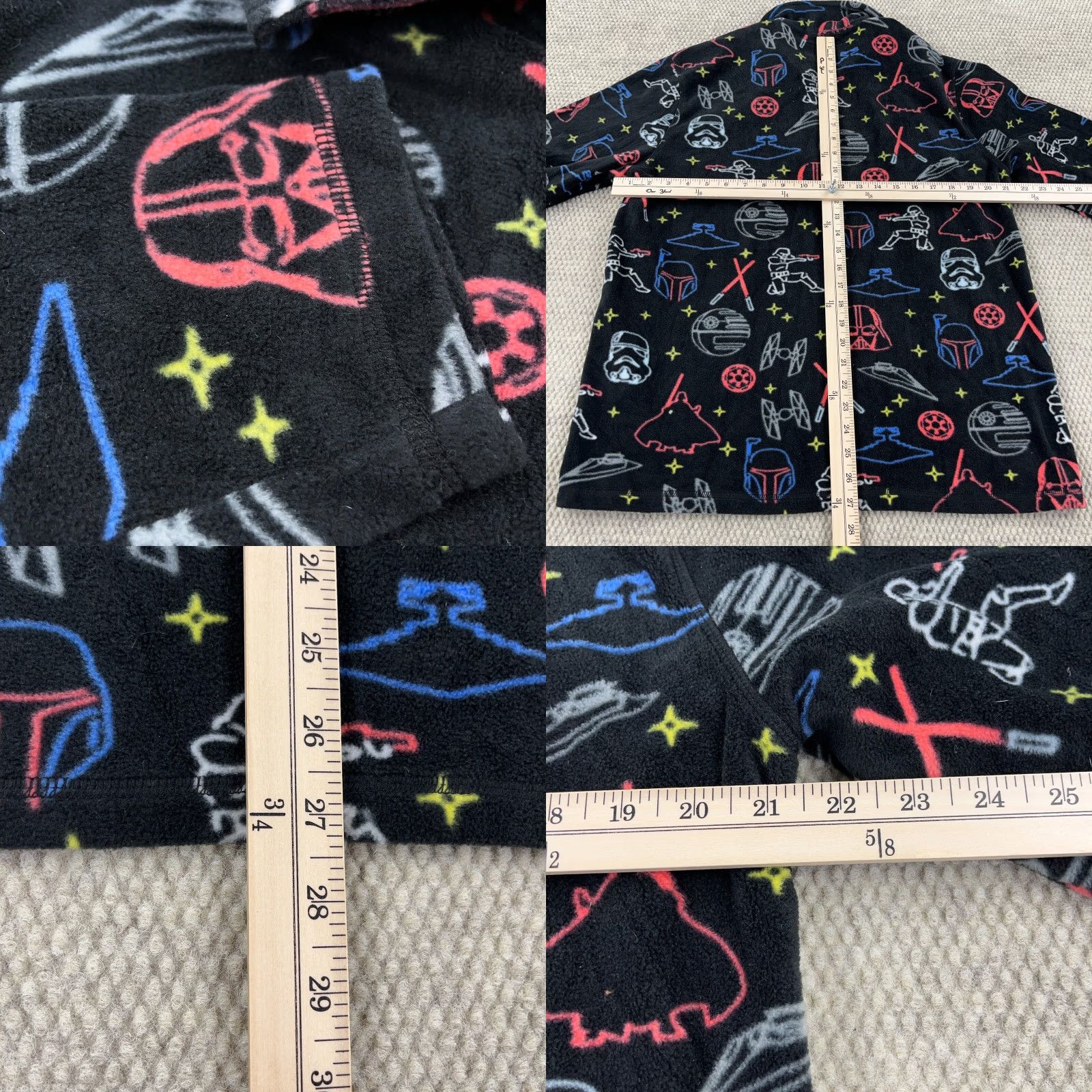 Chubbies Chubbies Star Wars Sweater Men Medium Fleece Pullover Quarter Zip Jacket AOP Black Polyester Size US M / EU 48-50 / 2 - 8 Thumbnail