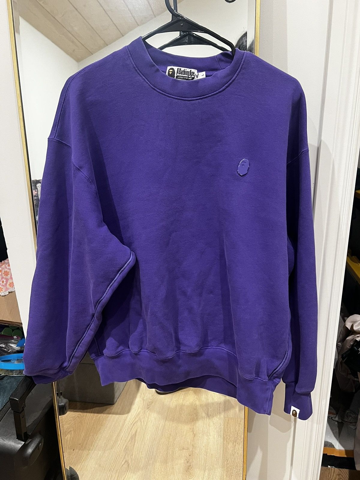 Bape Mens Relaxed Fit Cotton Fleece Sweatshirt