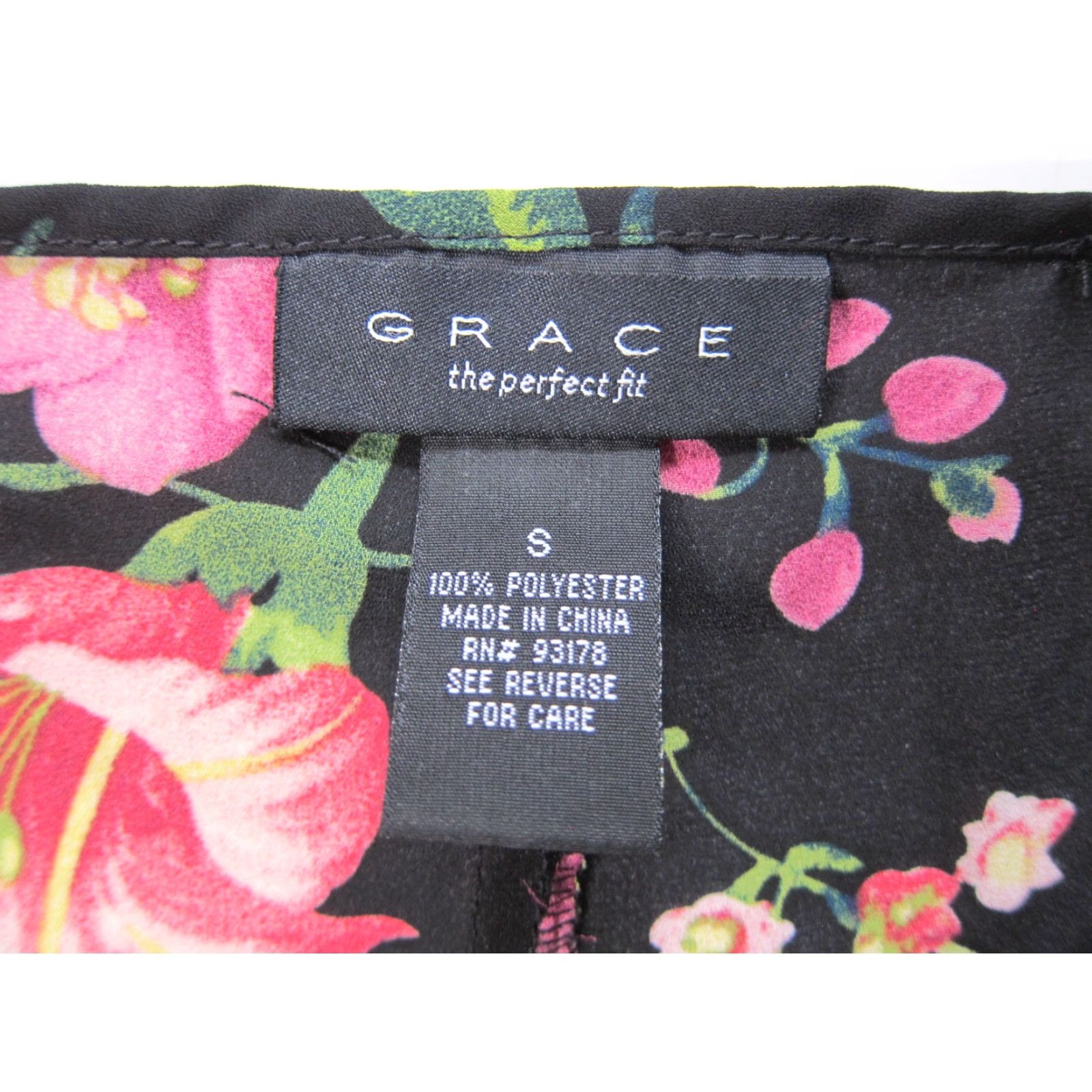 Pinko Grace Blouse Shirt Women Small Black Green Pink Floral Sheer Flare Sleeve 100% polyester Size S / US 4 / IT 40 - 3 Thumbnail