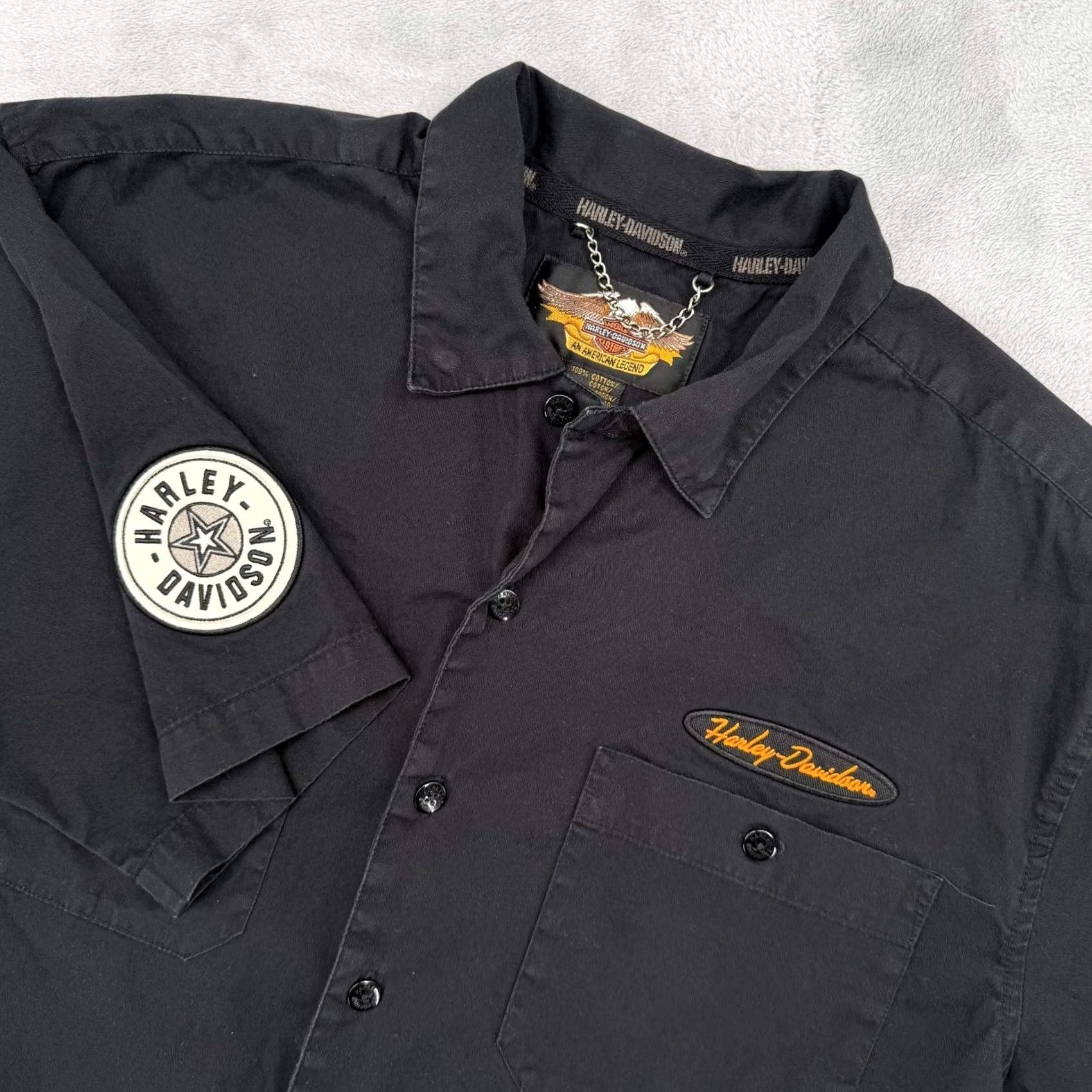 Harley Davidson Harley Davidson Mens Black Short Sleeve Button Up Graphic Motorcycle Shirt Large Size US L / EU 52-54 / 3 - 2 Thumbnail