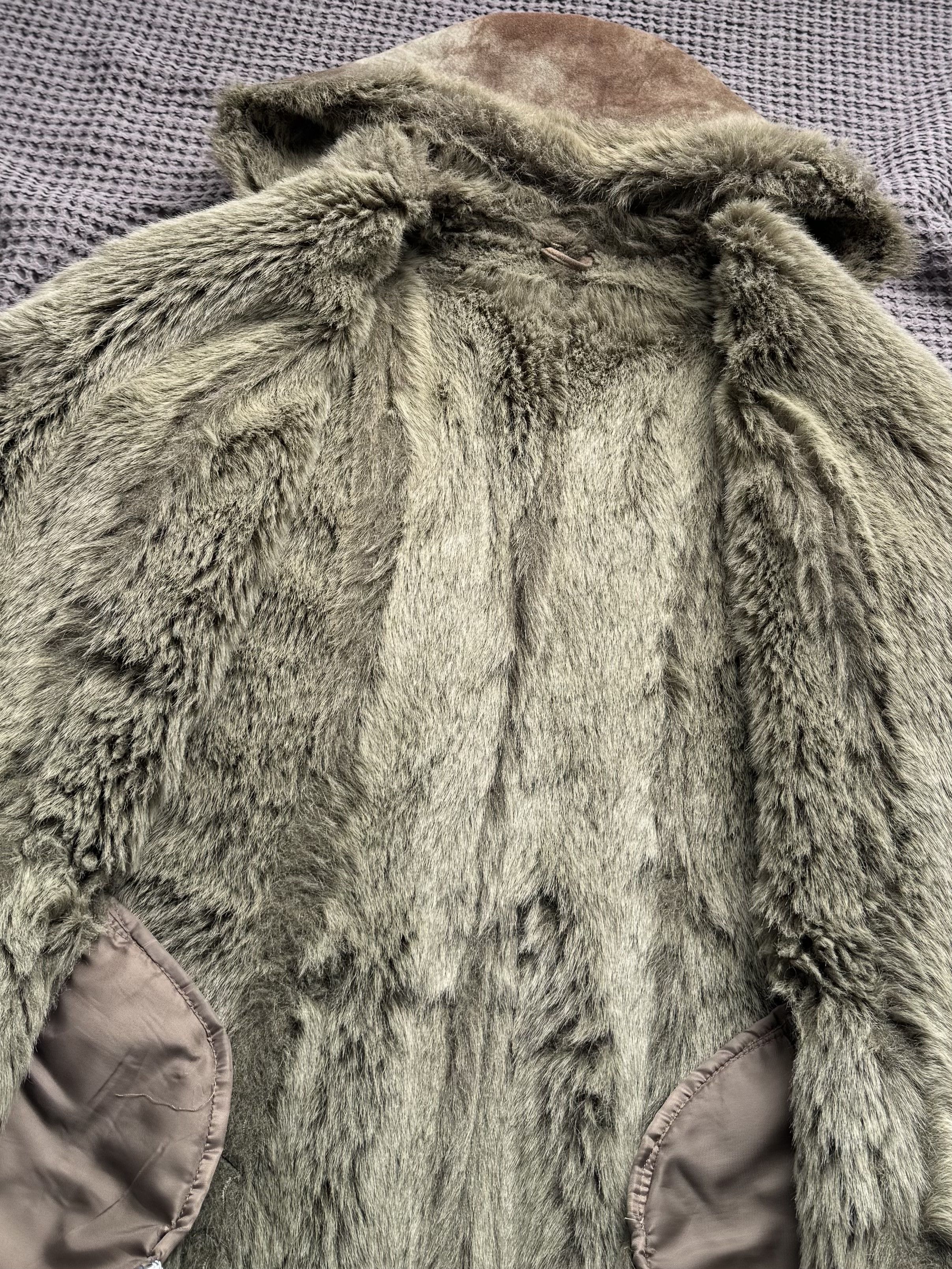 Vintage Vintage Faux Shearling Faux Fur Hooded Winter Long Coat Size L / US 10 / IT 46 - 9 Thumbnail
