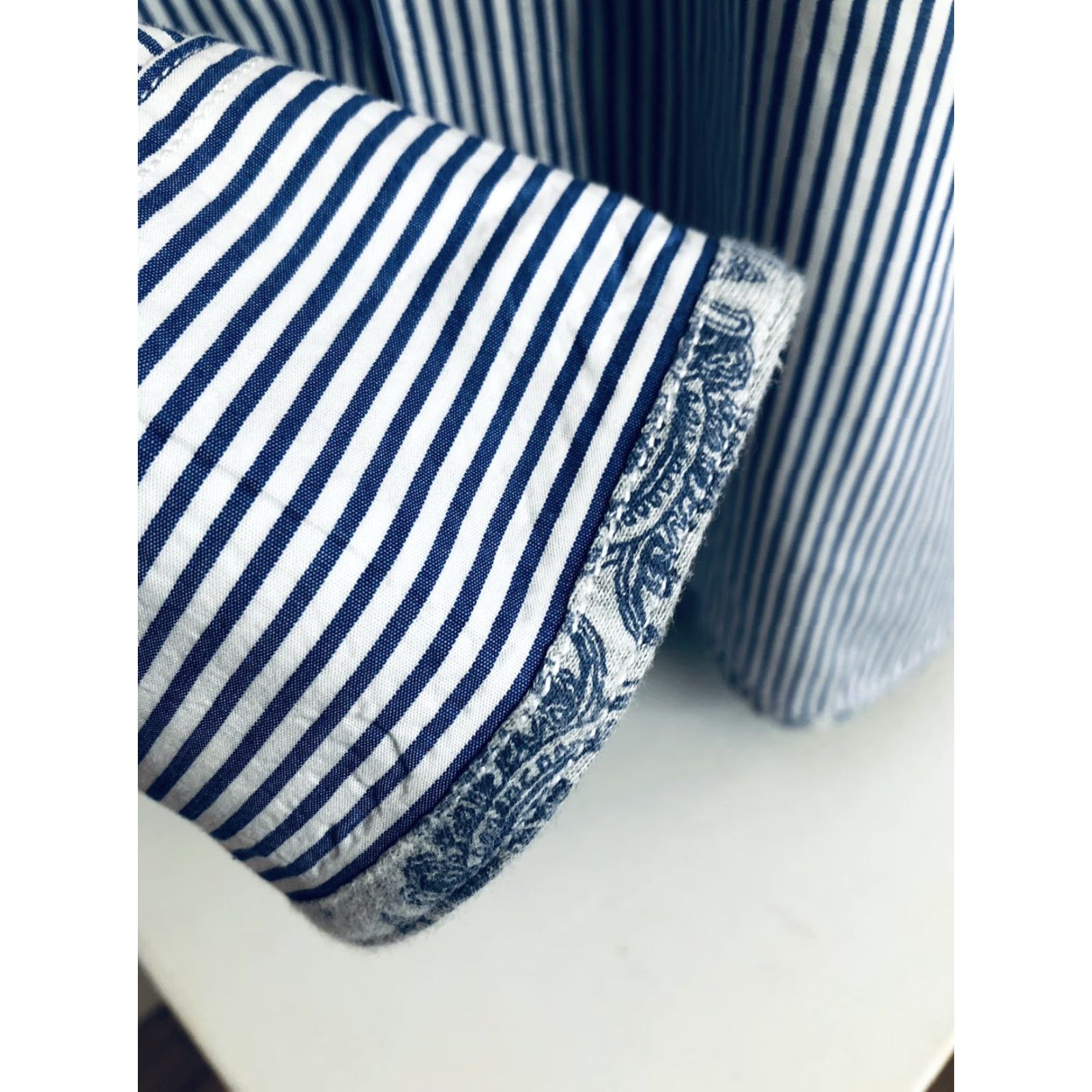 Robert Graham Robert Graham - Striped Shirt - Mens Tailored Fit 2XL Cotton Lined Long Sleeve Blue/White Button-Up Shirt Size US XXL / EU 58 / 5 - 4 Thumbnail