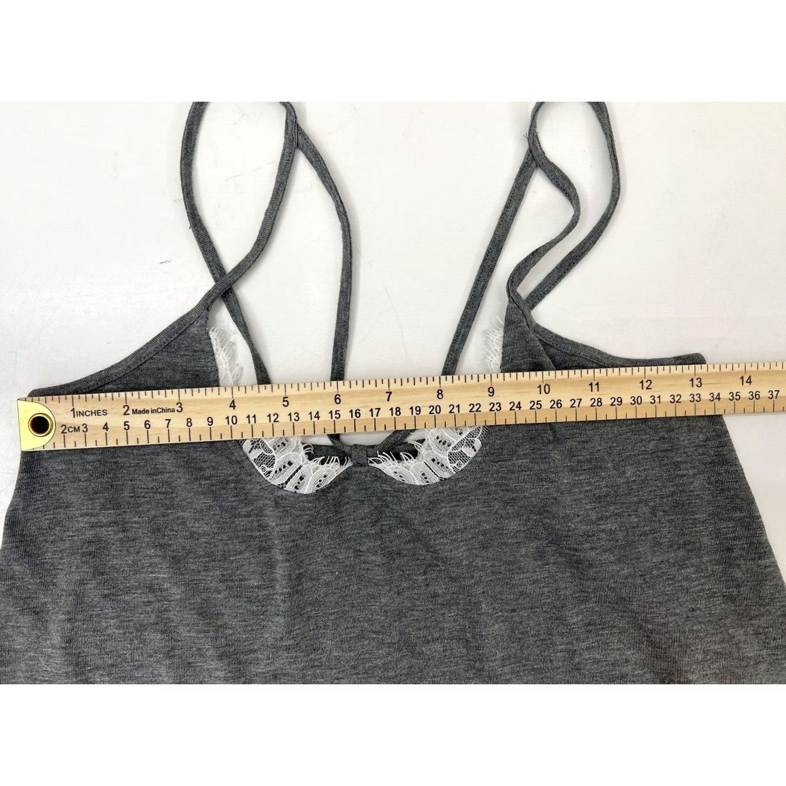 Express Express Tank Top Womens XS Gray Spaghetti Strap Lace Cami Project Size XS / US 0-2 / IT 36-38 - 7 Thumbnail