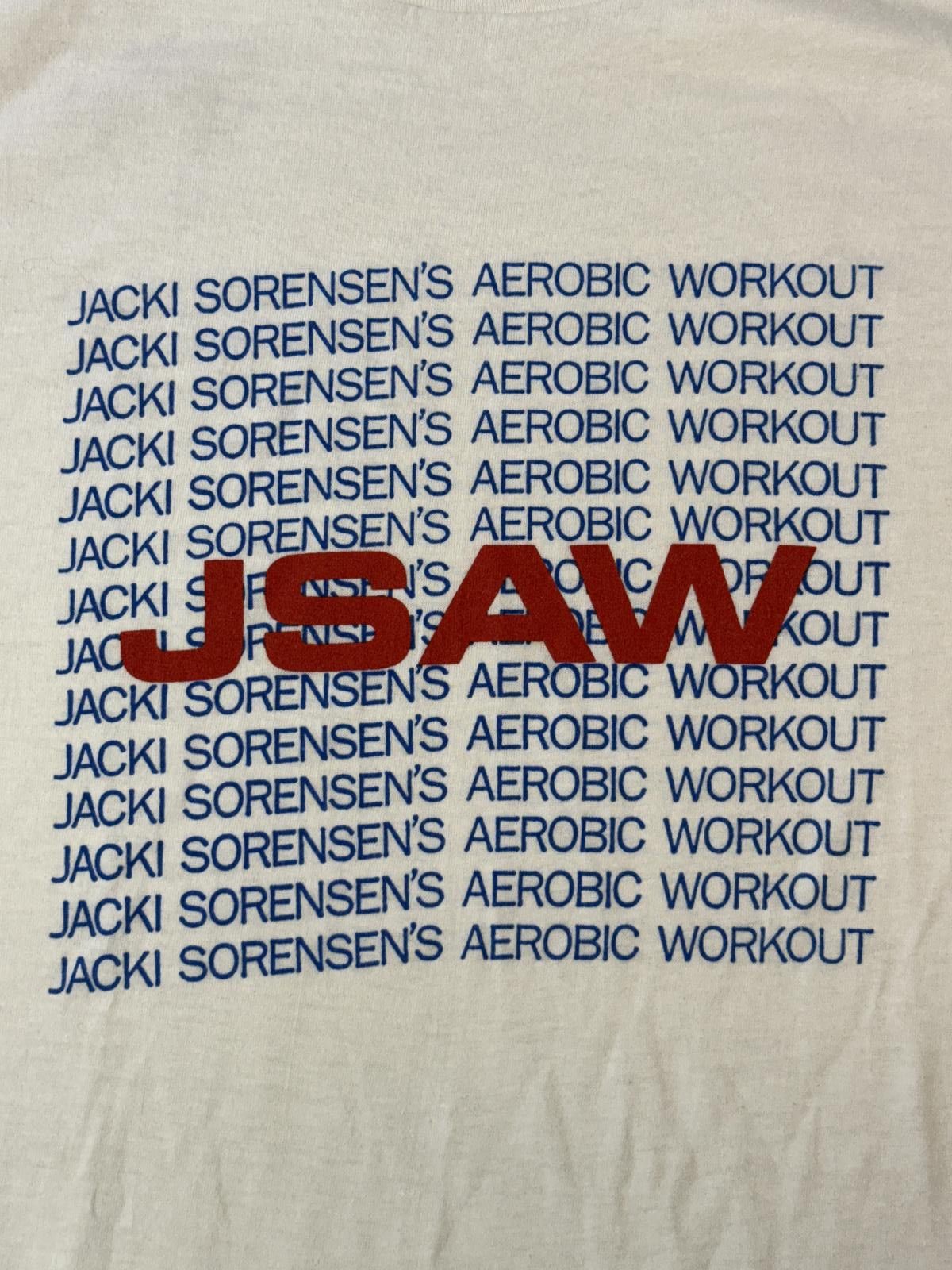 Hanes VTG Jacki Sorensens Aerobic Workout T-shirt JSAW Autographed Size US XL / EU 56 / 4 - 4 Thumbnail