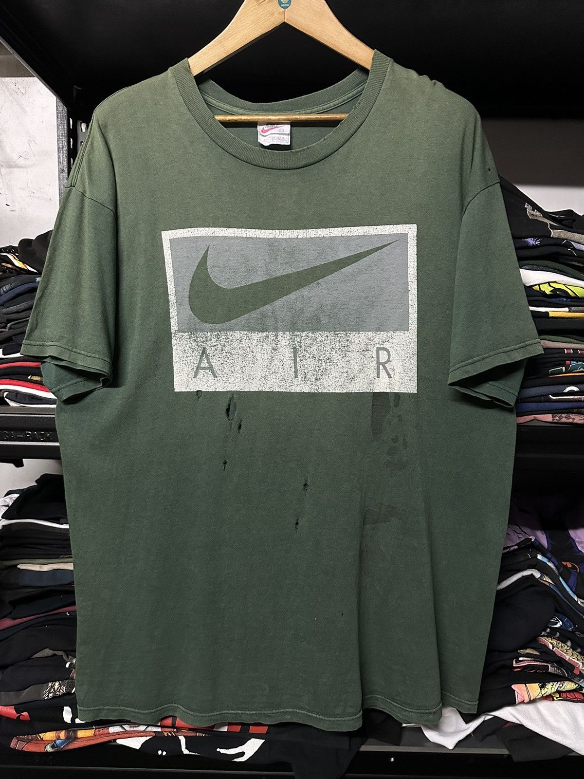 Nike × Vintage Vintage 90s Nike Air Distressed Tee Size US XL / EU 56 / 4 - 1 Thumbnail