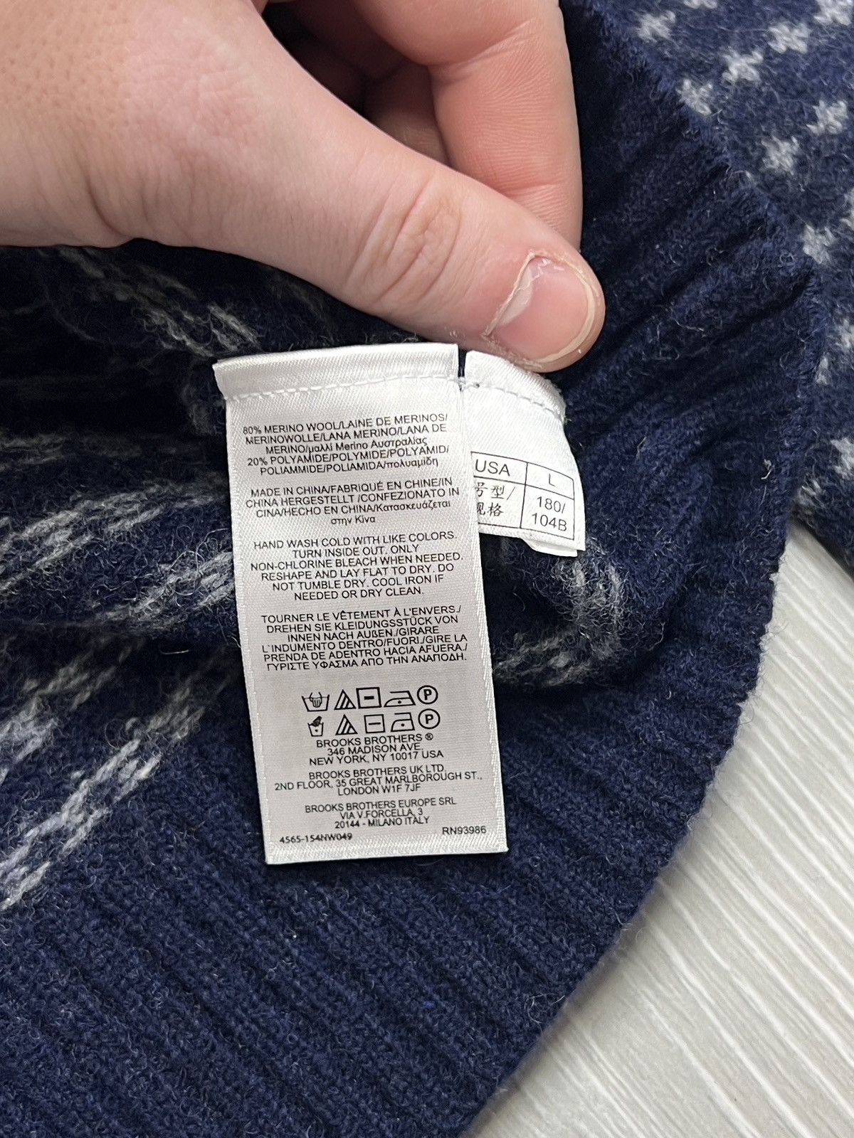 Brooks Brothers Brooks Brothers Italian Yarn Merino Wool Sweater (Y0026) Size US L / EU 52-54 / 3 - 8 Thumbnail