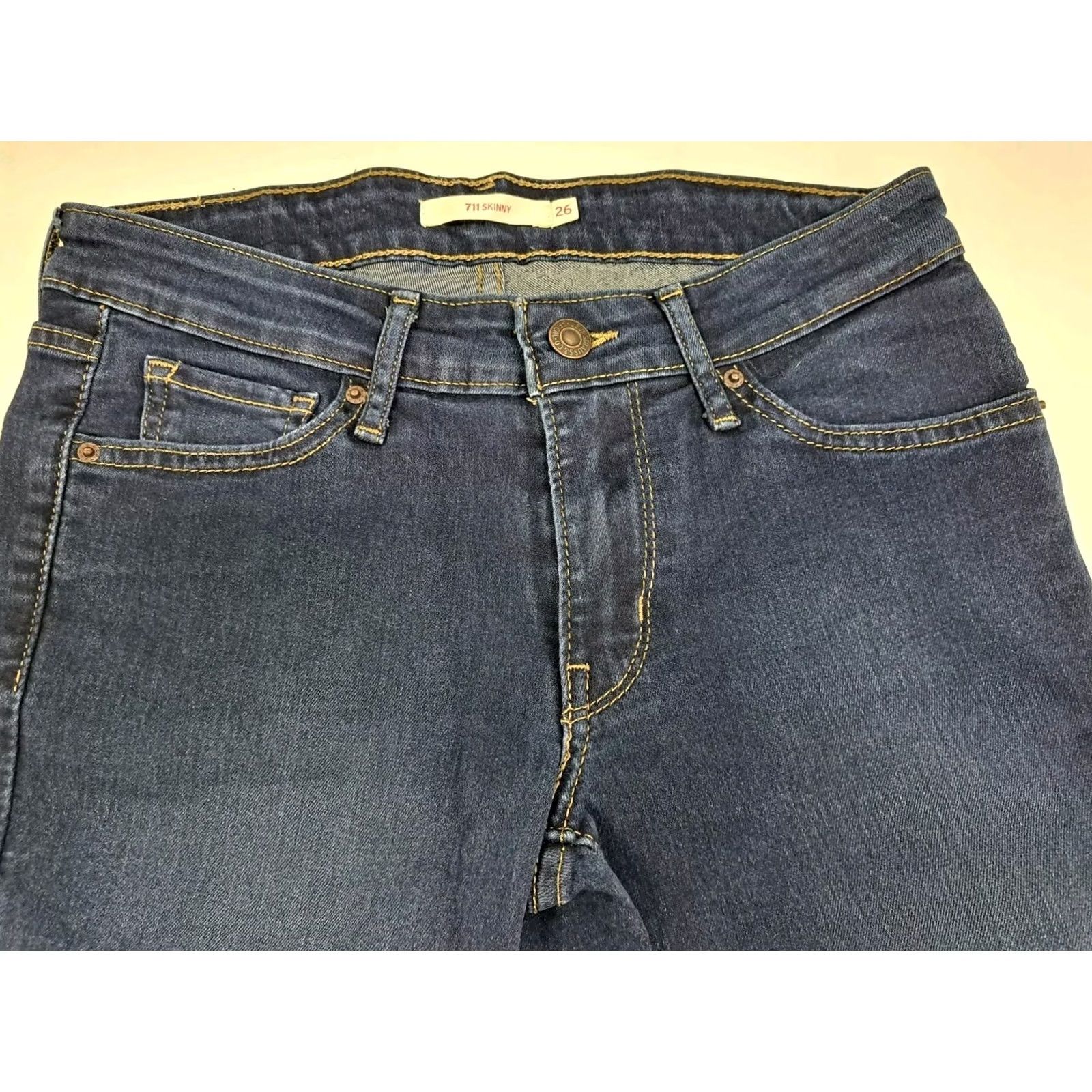 Levi's Levi's 711 Skinny Jeans - Denim Slim Jeans - Medium Wash - 26 x 28 - 5-Pocket - Button_Zip Closure - Levi's Logo - Women's Fashion Size 26" / US 2 / IT 38 - 4 Thumbnail