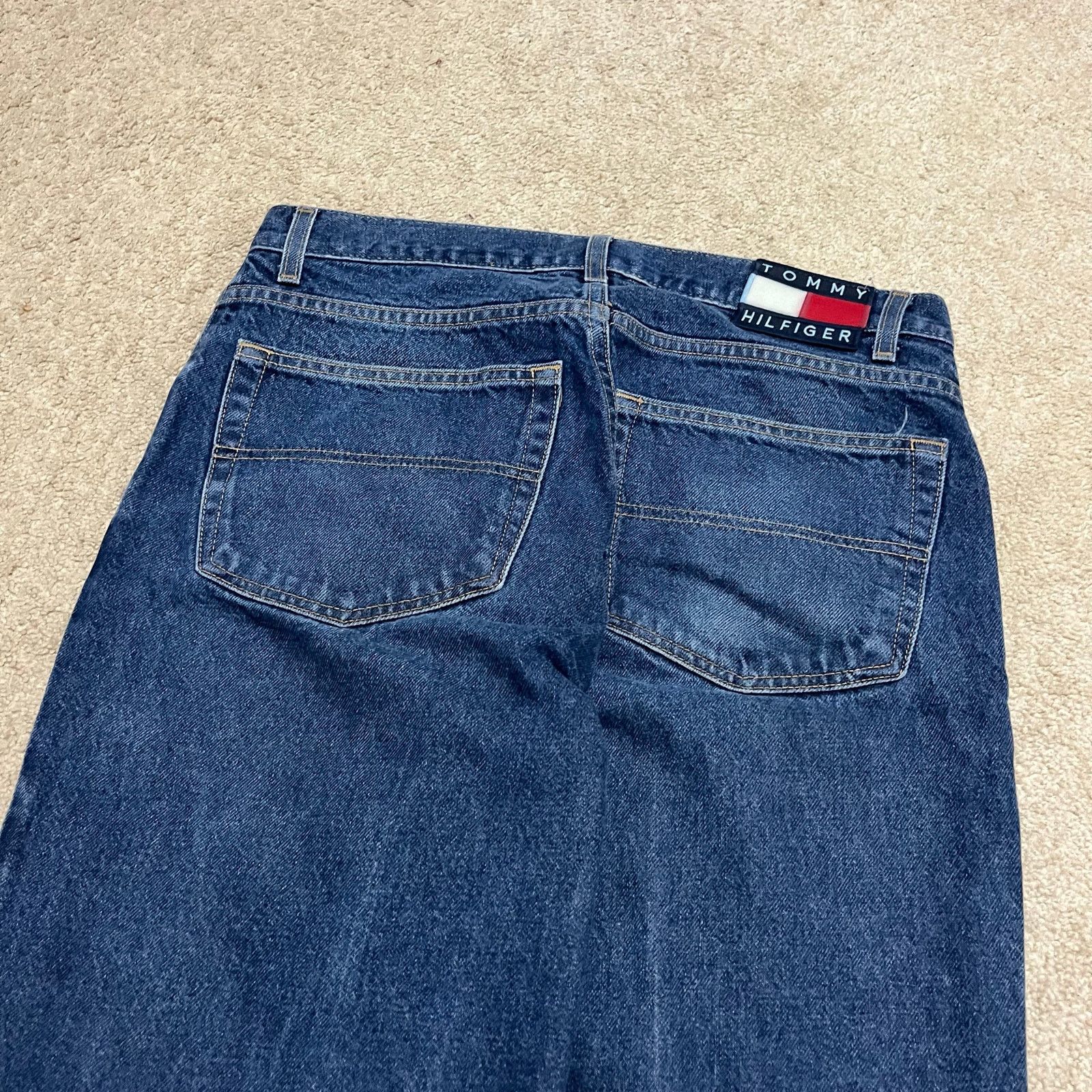 Tommy Jeans Tommy Hilfiger Denim Y2K Baggy Faded Blue Jeans 33Wx32.5L Size US 33 - 4 Thumbnail