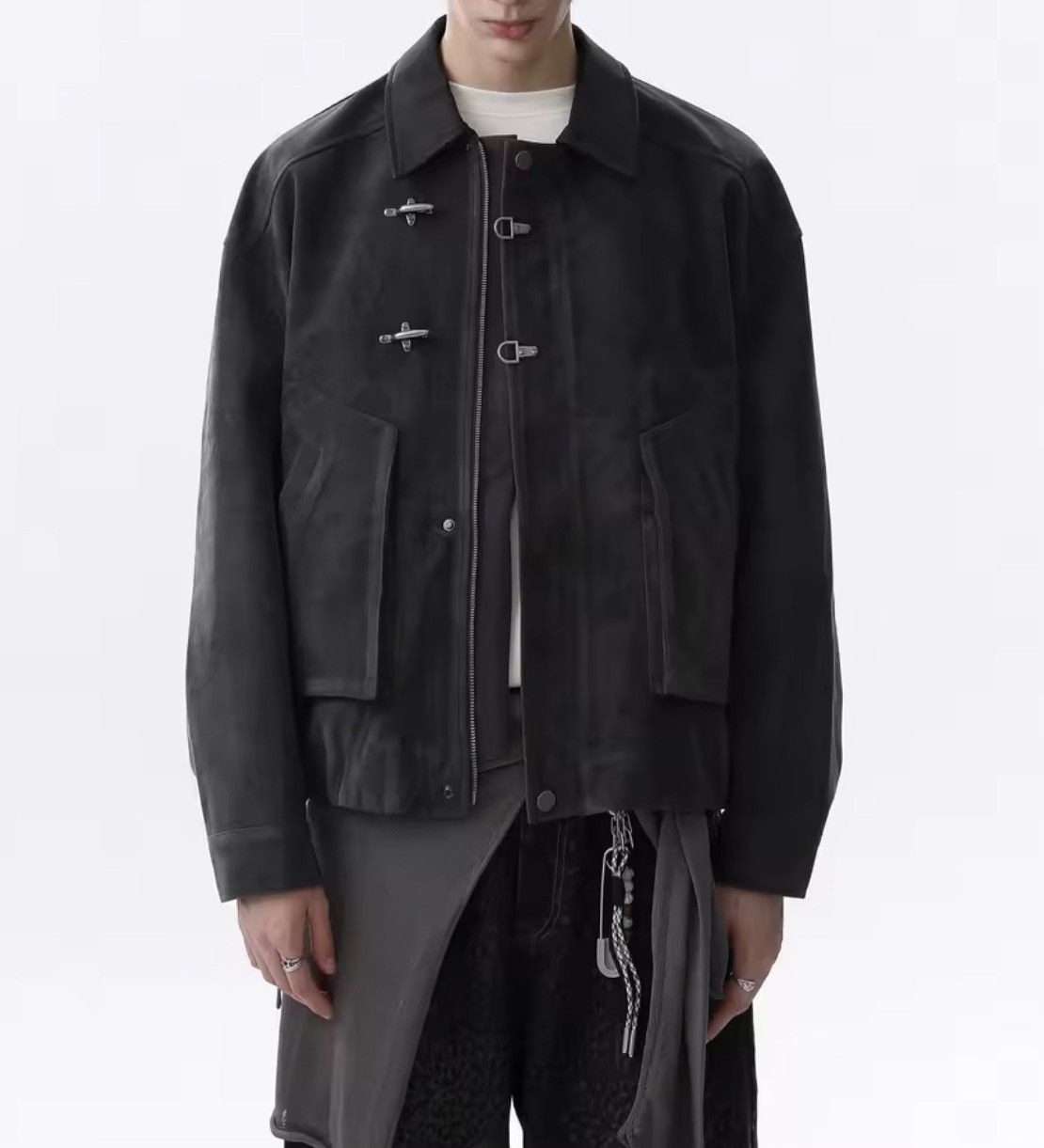 Japanese Brand Toggle Button Collar Pu Leather Jacket Size US L / EU 52-54 / 3 - 7 Thumbnail