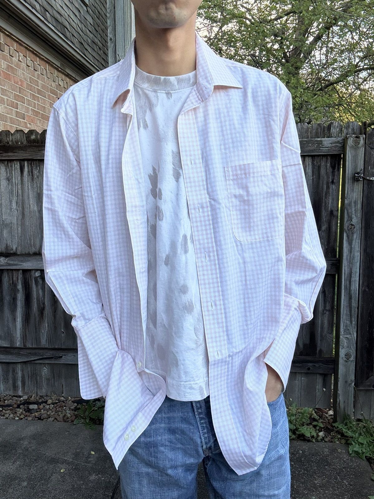 Paul Fredrick Fine Check Pattern Formal Dress Shirt Size US XL / EU 56 / 4 - 1 Thumbnail