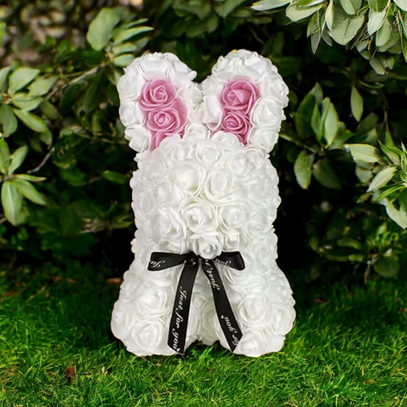 Other New | Stunning White Rose Flower Bunny - Easter Gift Size ONE SIZE - 3 Thumbnail