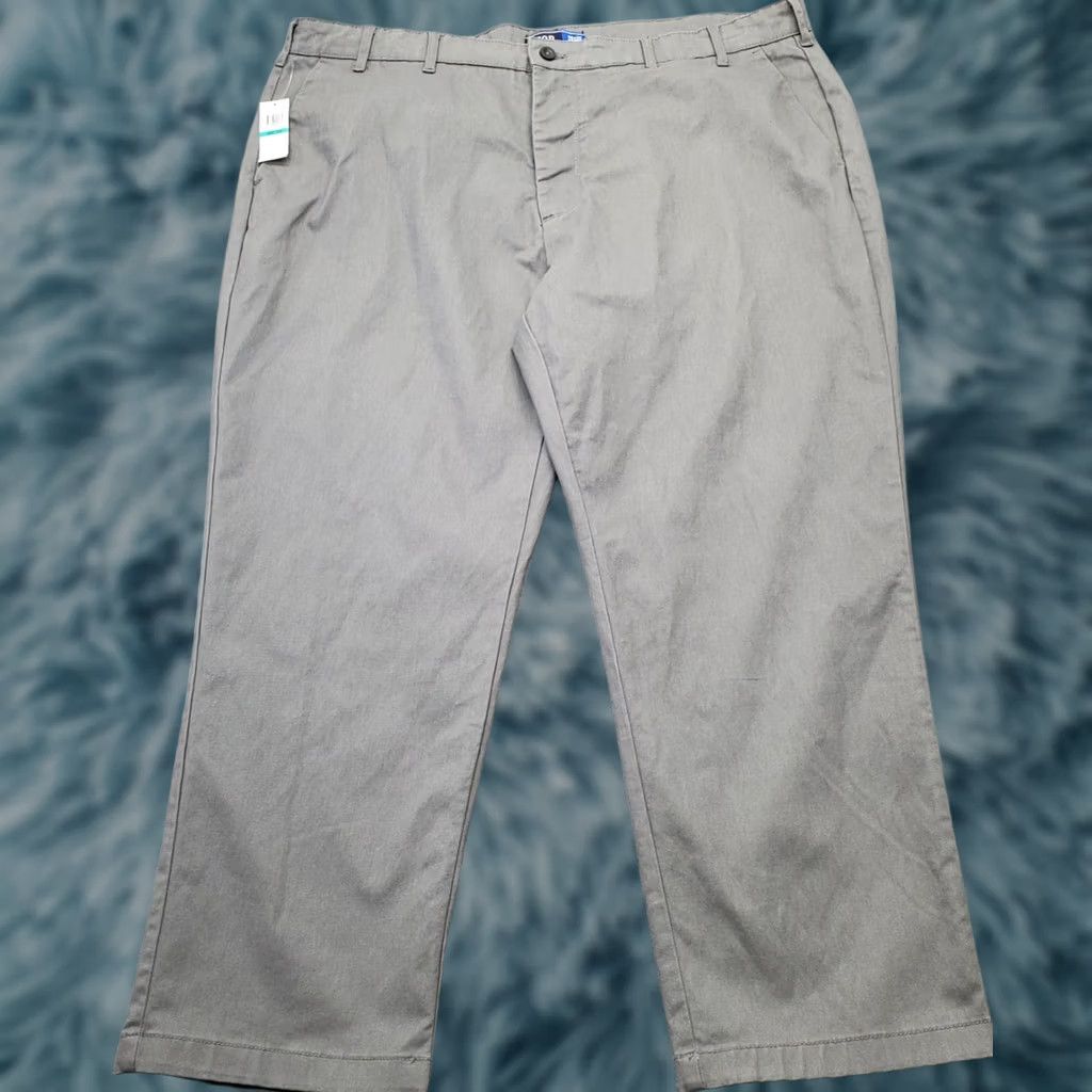 Izod IZOD Pants Mens 46x30 Gray Performance Stretch Non-Iron Flat Front Straight Leg Shirt Size US 30 / EU 46 - 1 Thumbnail