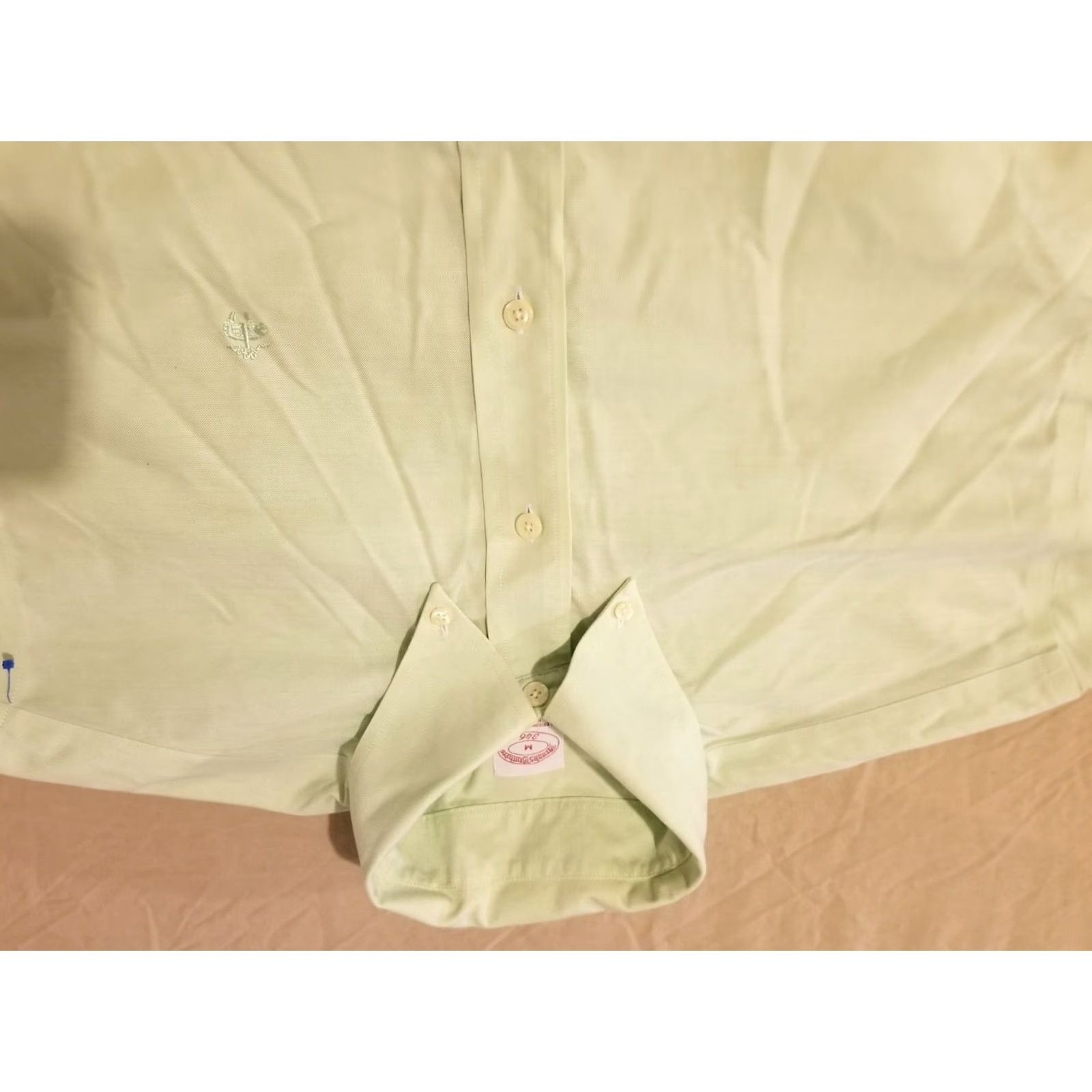 Brooks Brothers VINTAGE Mens Brooks Brothers Dress Shirt M Medium Green Button Cotton Size 40R - 2 Thumbnail