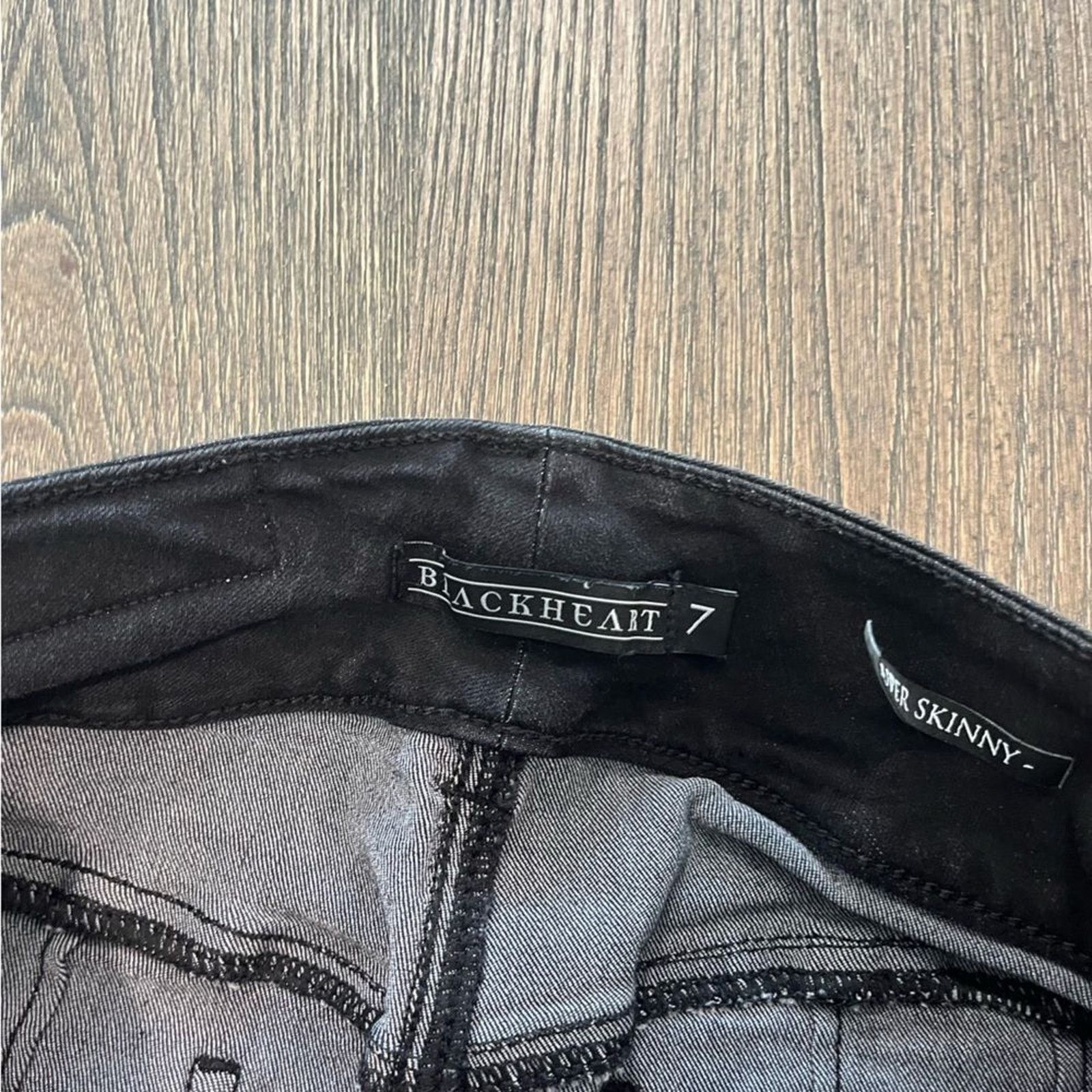 Vintage Black Heart Super Skinny High Rise Black Jeans Size 7 Size 28" / US 6 / IT 42 - 11 Thumbnail