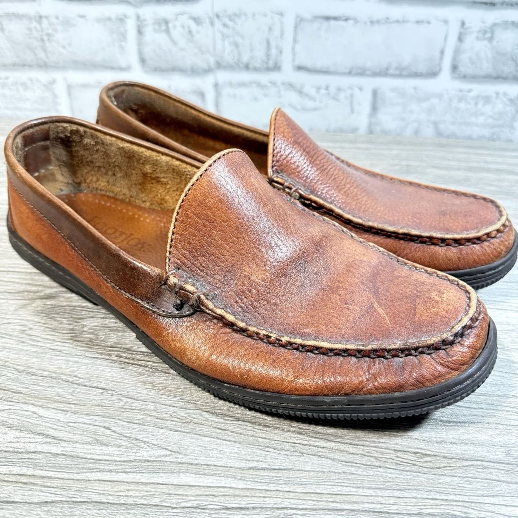 Footjoy VTG FootJoy Brown Leather Loafers Slip-On Moc Toe Comfort Mens 10 Size US 10 / EU 43 - 2 Thumbnail